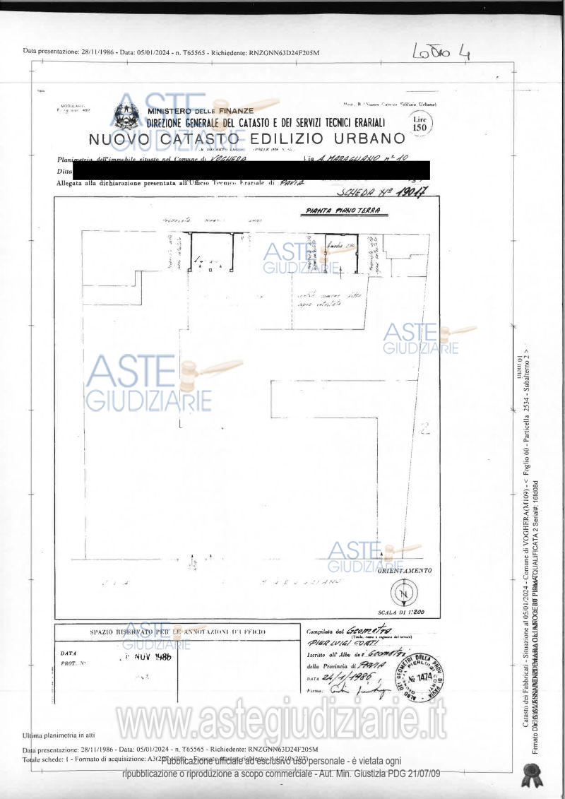 Planimetria del bene