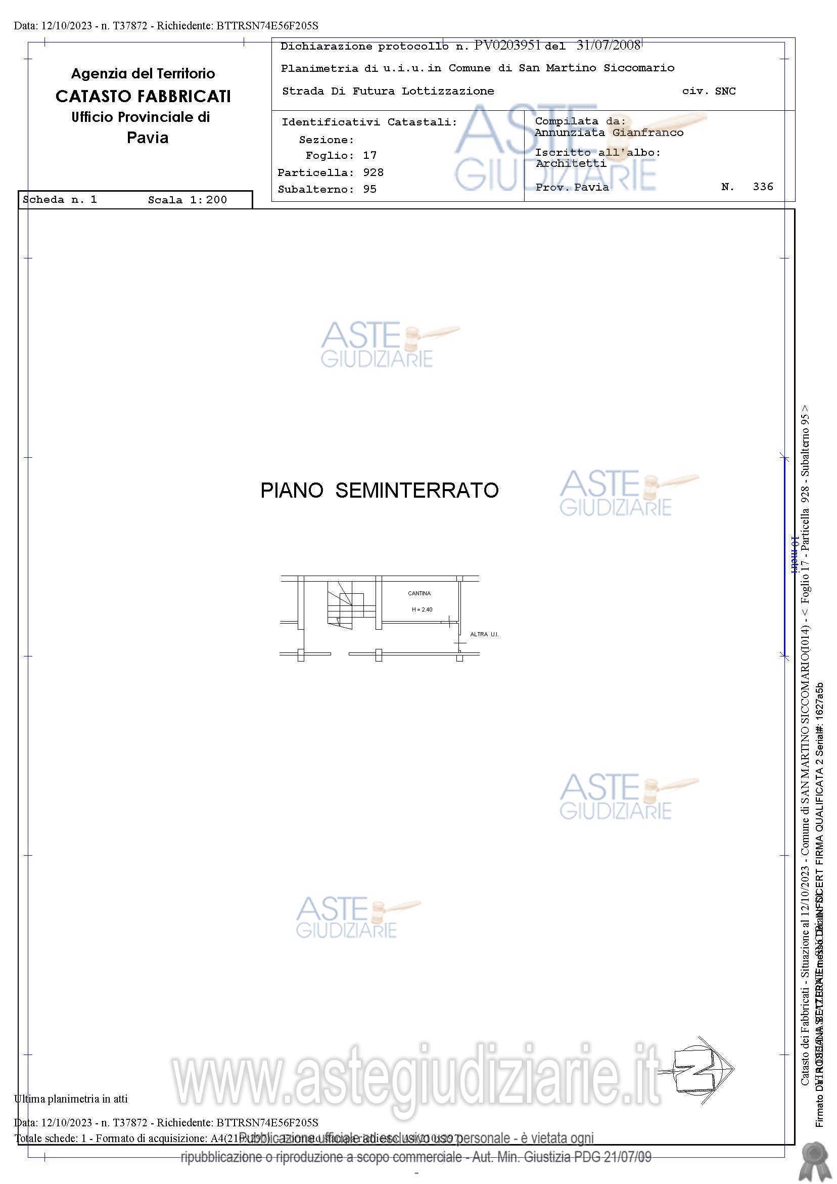 Planimetria del bene
