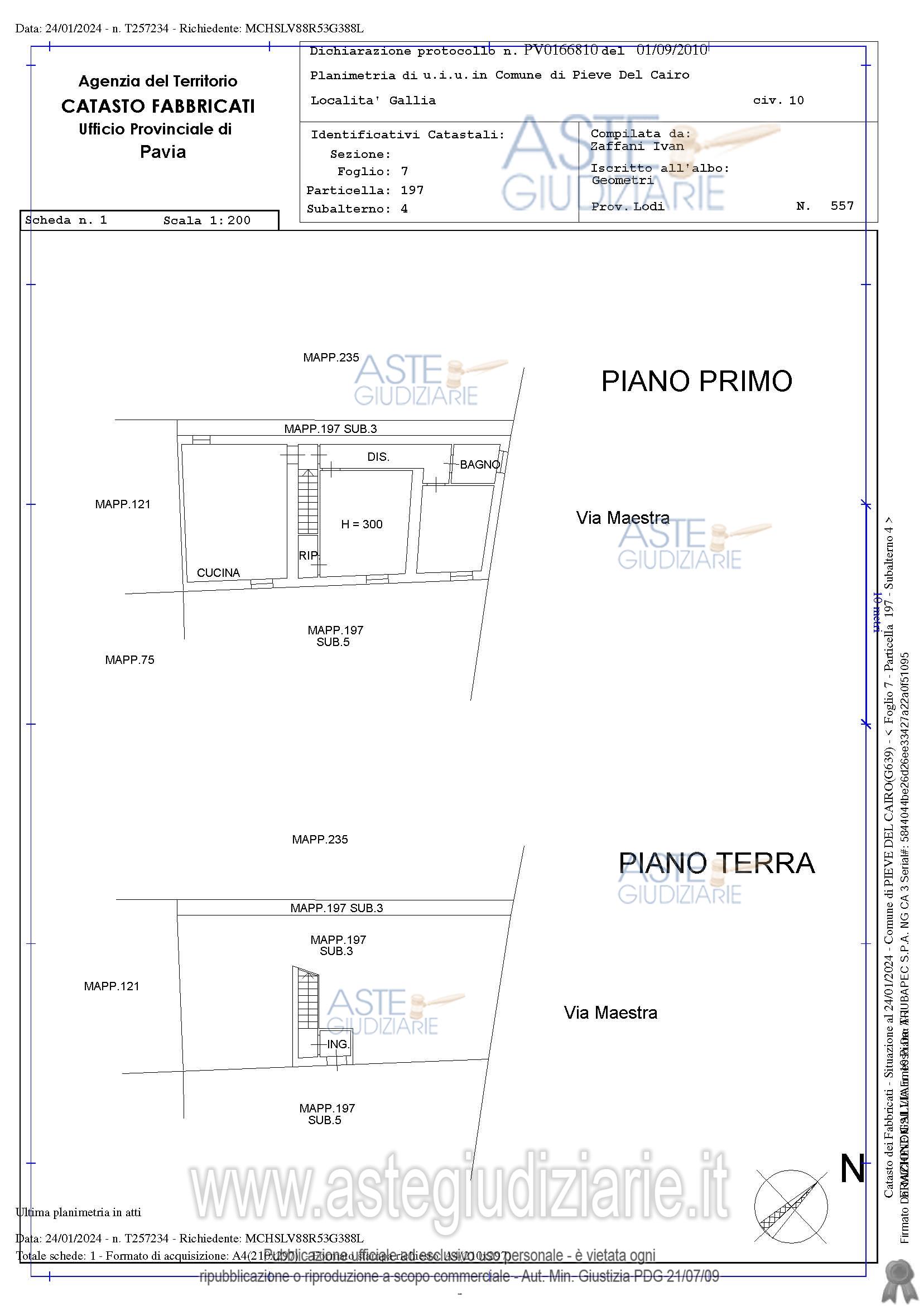 Planimetria del bene