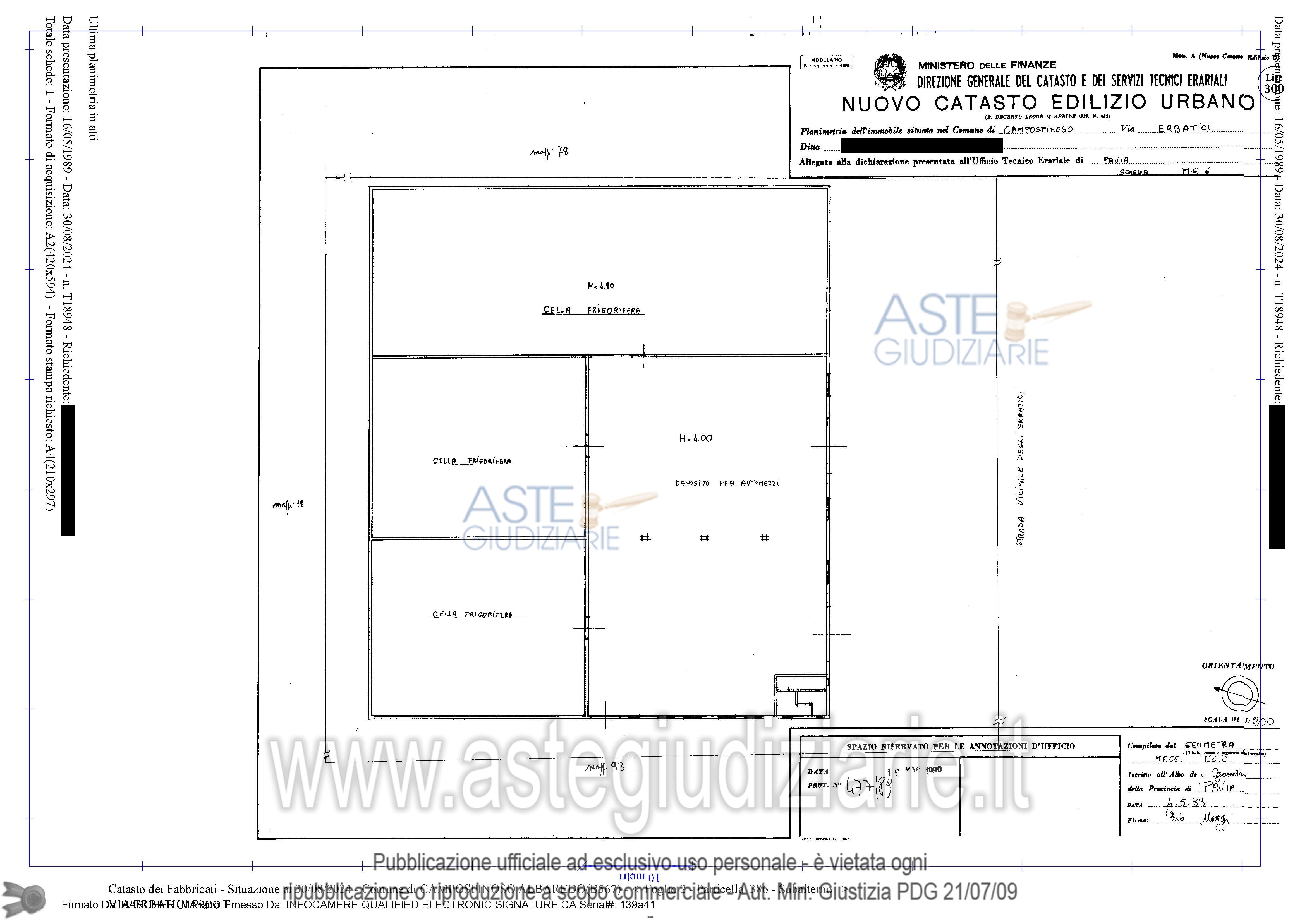 Planimetria del bene