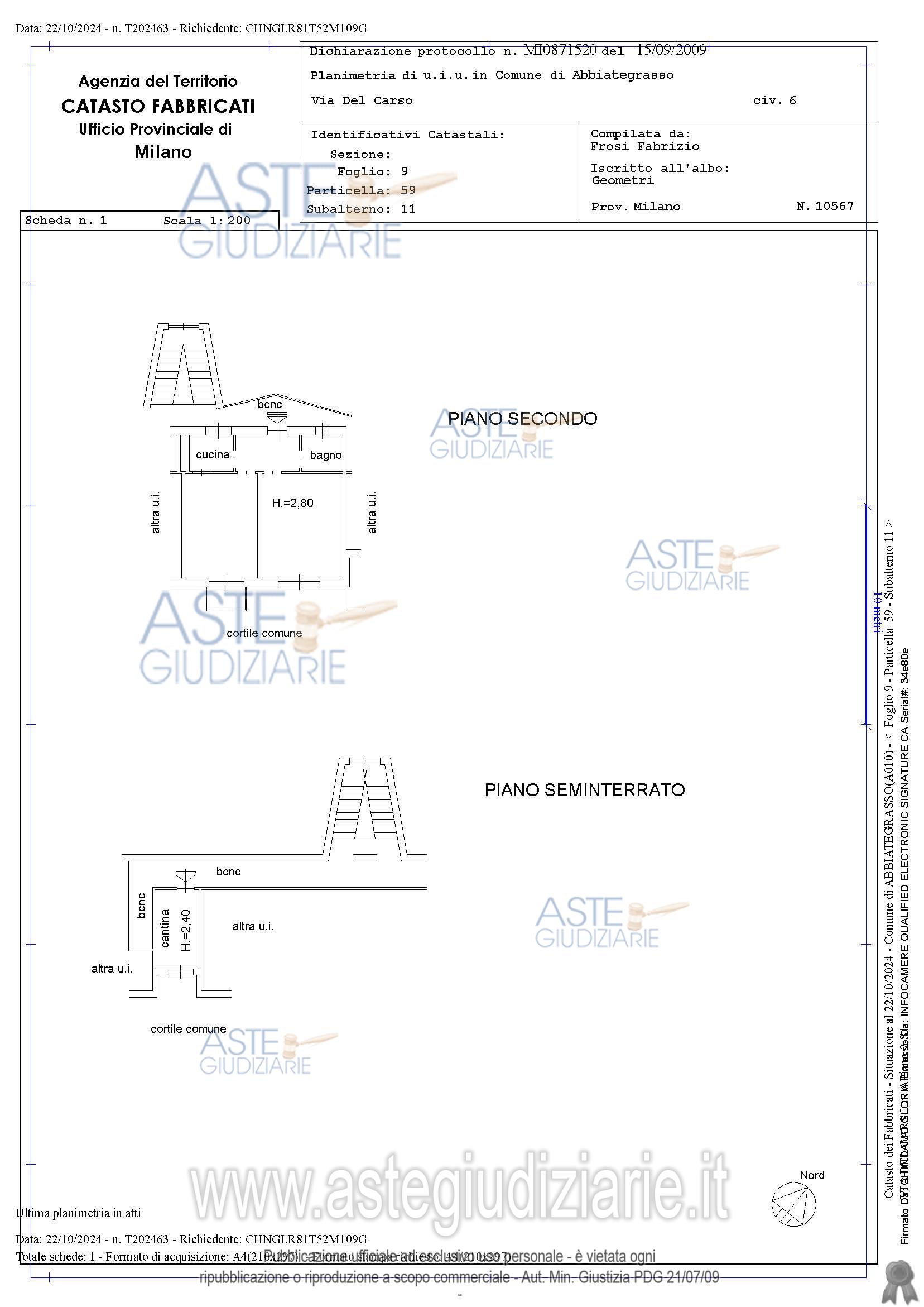 Planimetria del bene