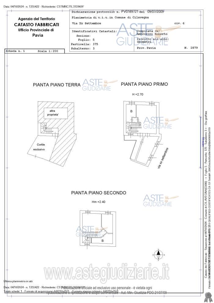 Planimetria del bene