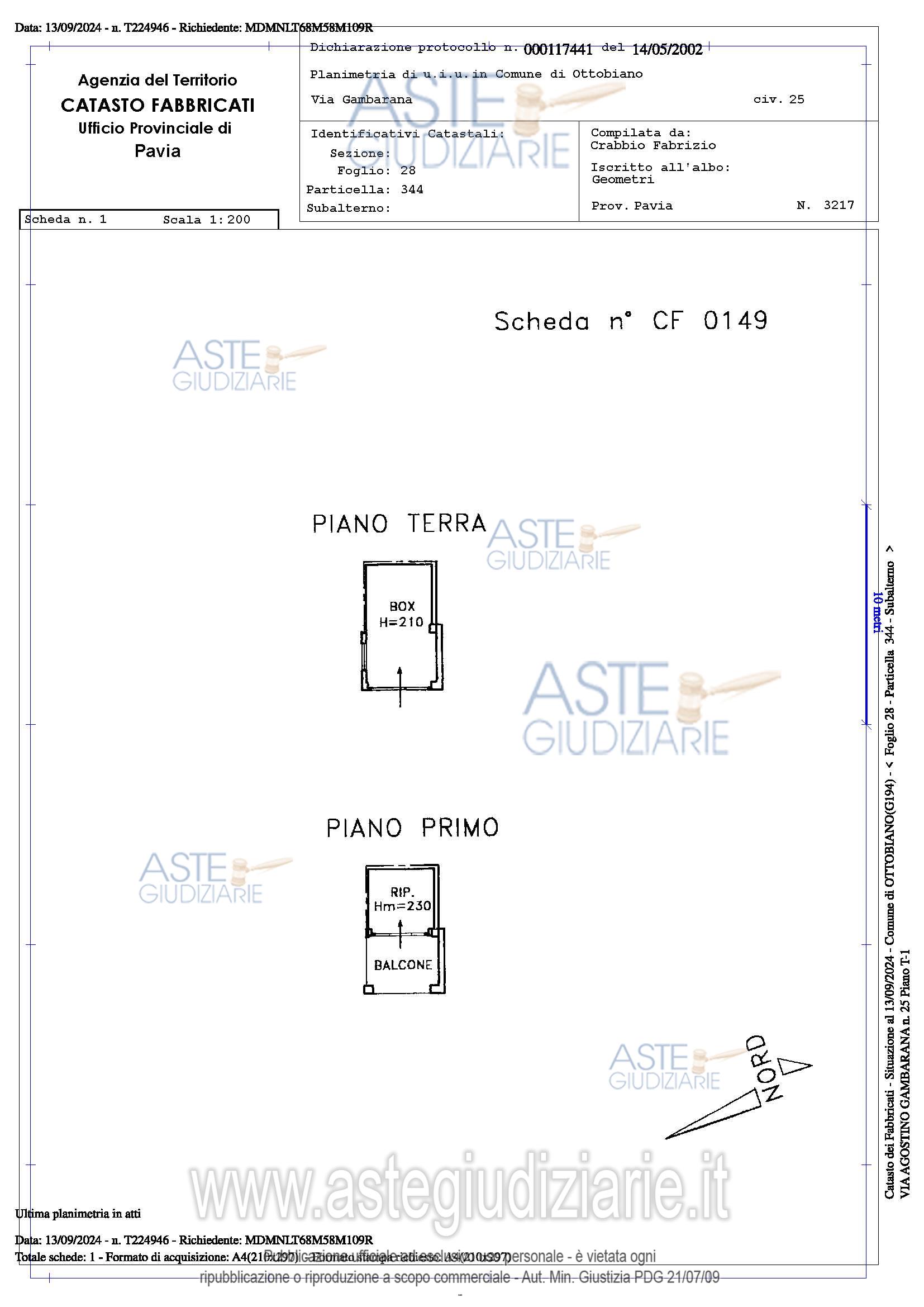 Planimetria del bene