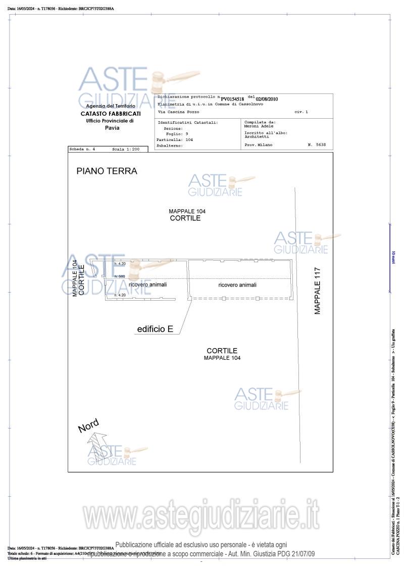 Planimetria del bene