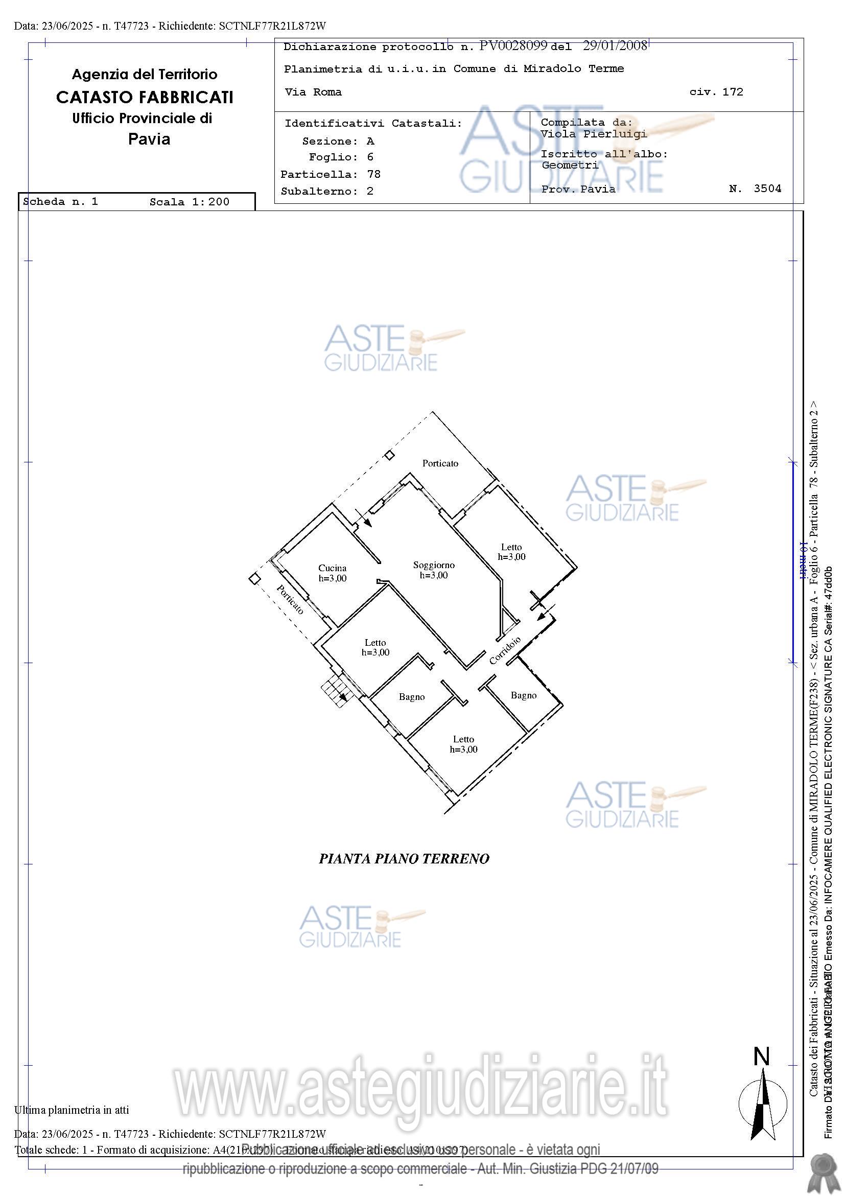 Planimetria del bene