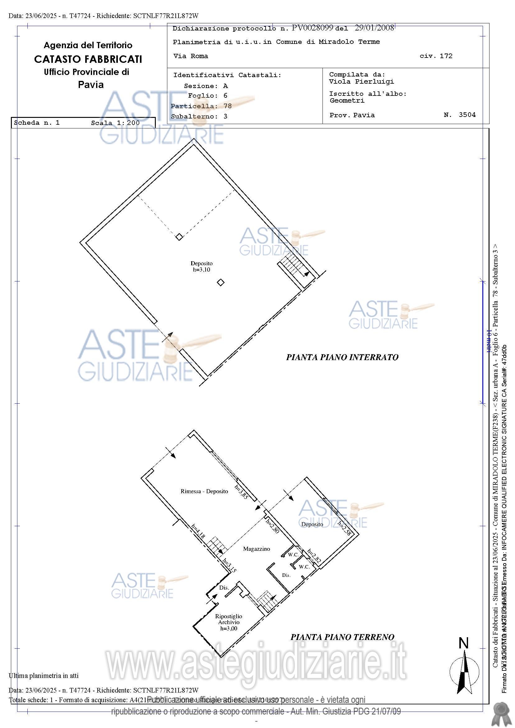 Planimetria del bene