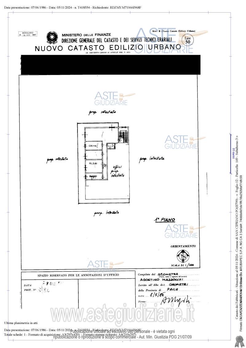 Planimetria del bene