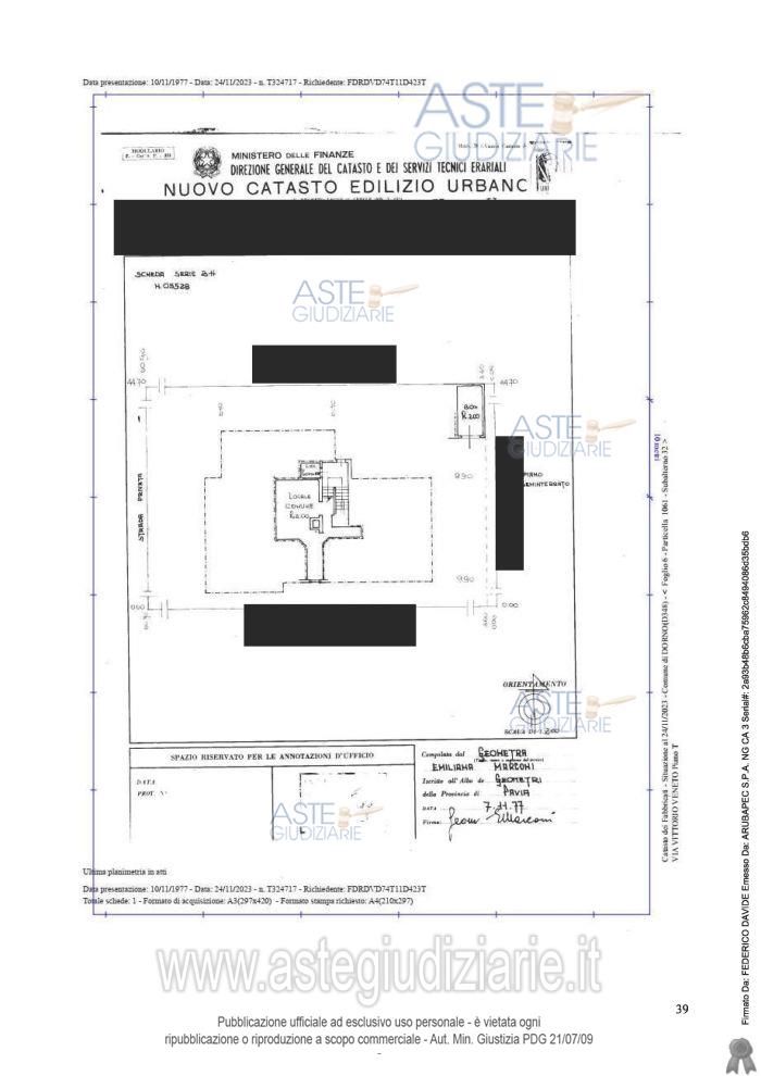 Planimetria del bene