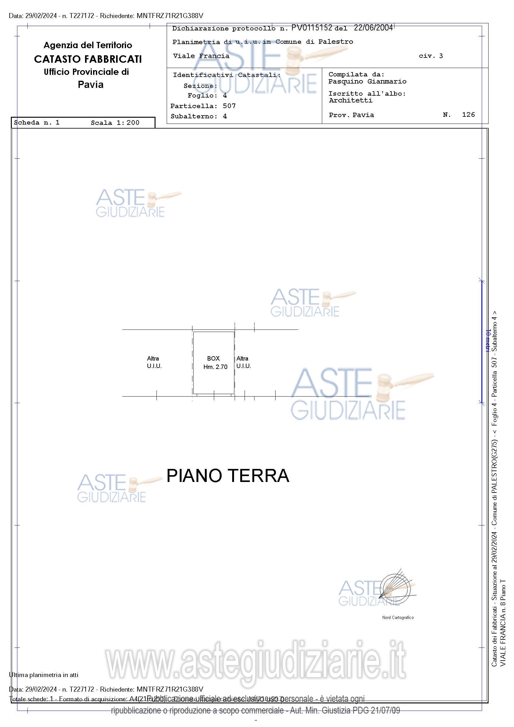 Planimetria del bene