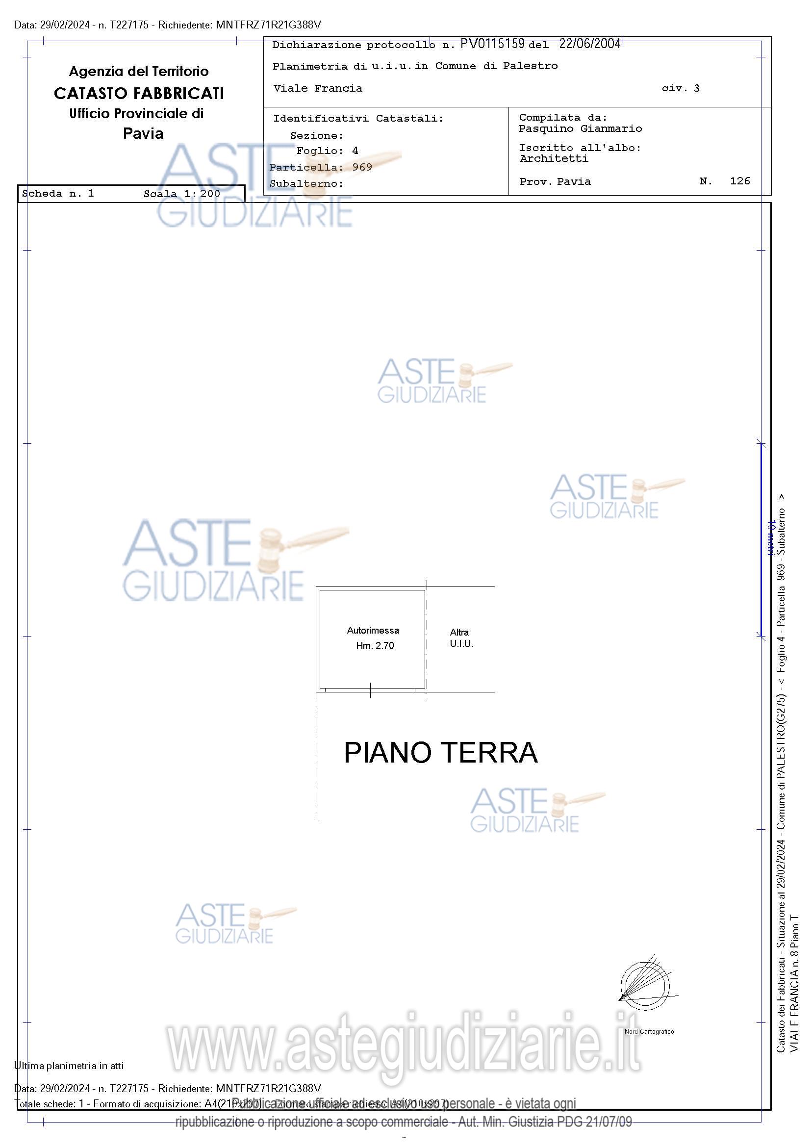 Planimetria del bene