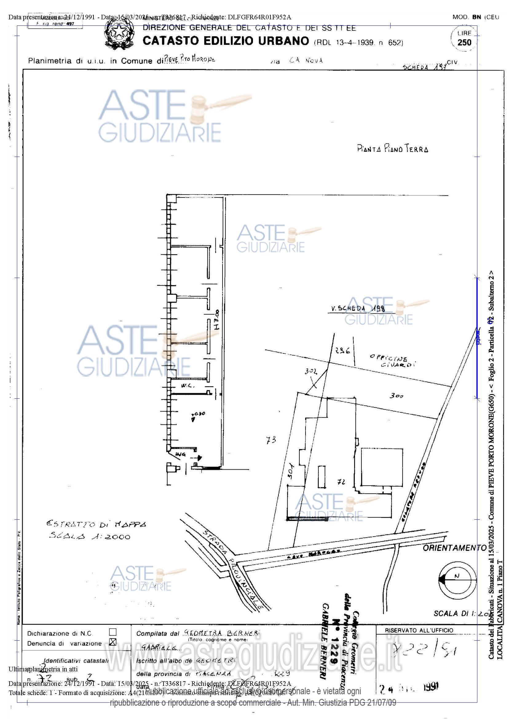 Planimetria del bene