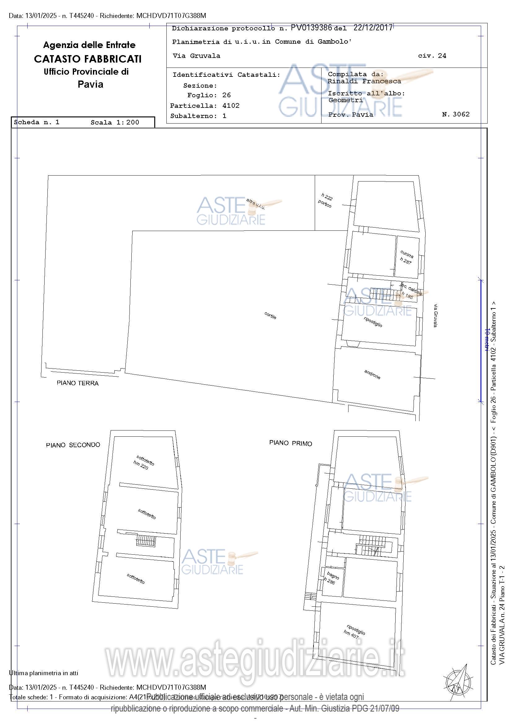 Planimetria del bene