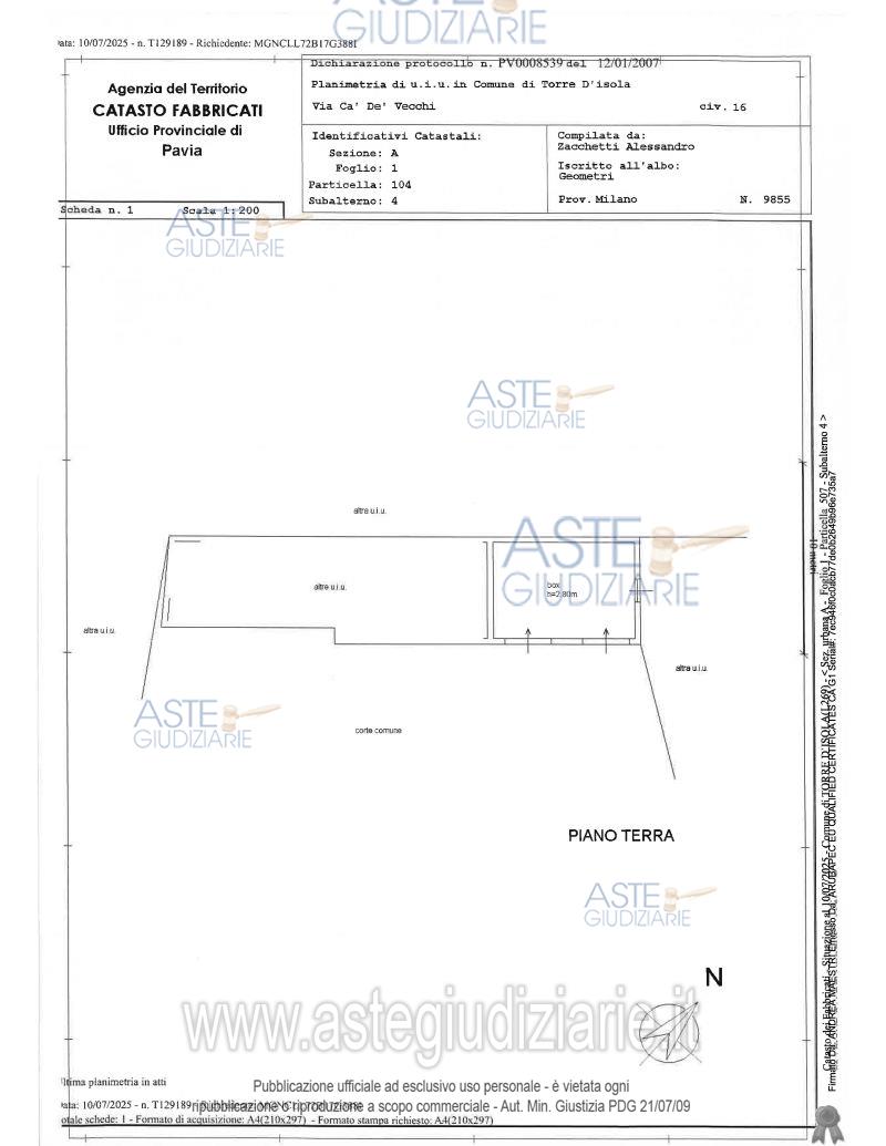 Planimetria del bene
