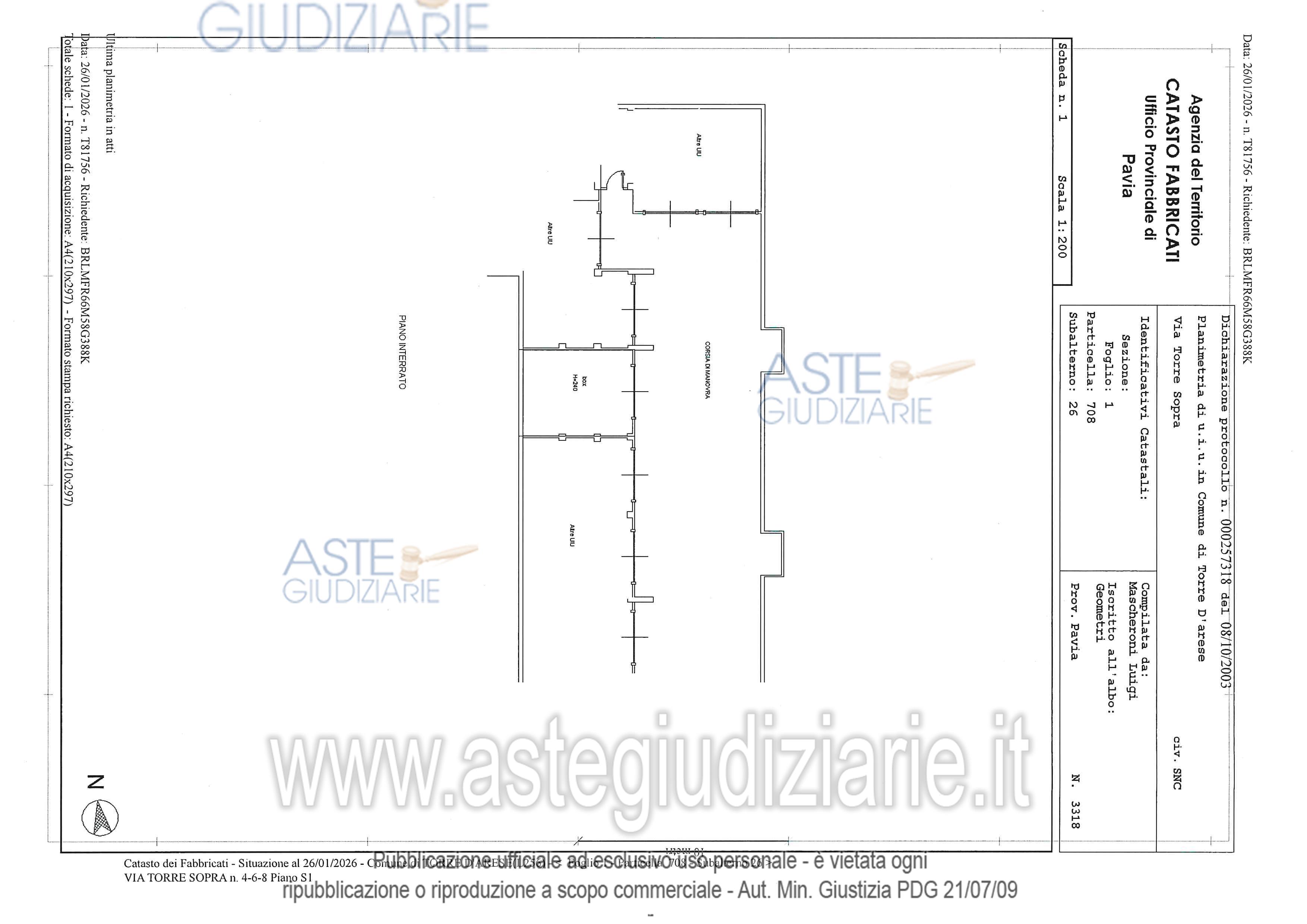 Planimetria del bene