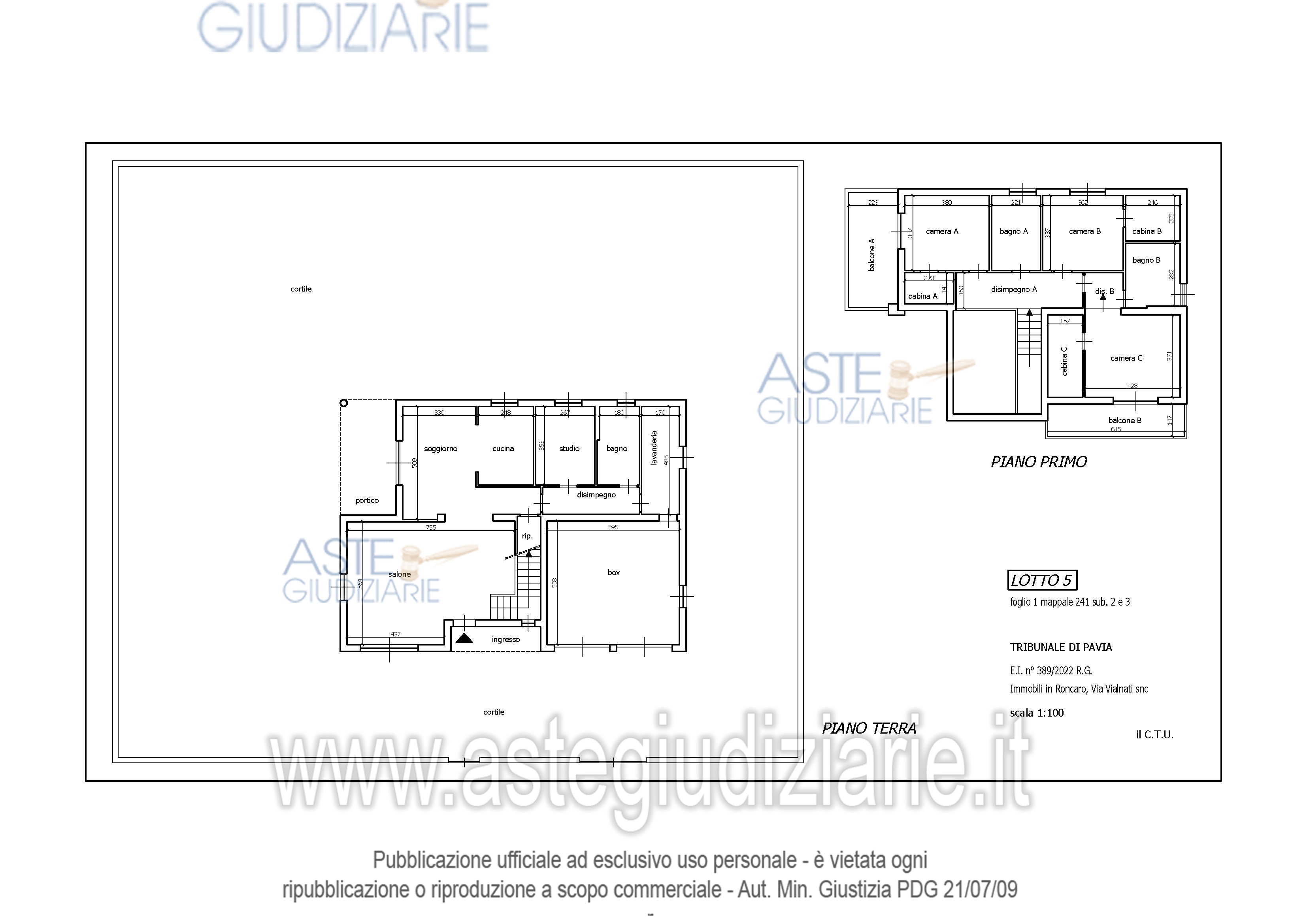 Planimetria del bene