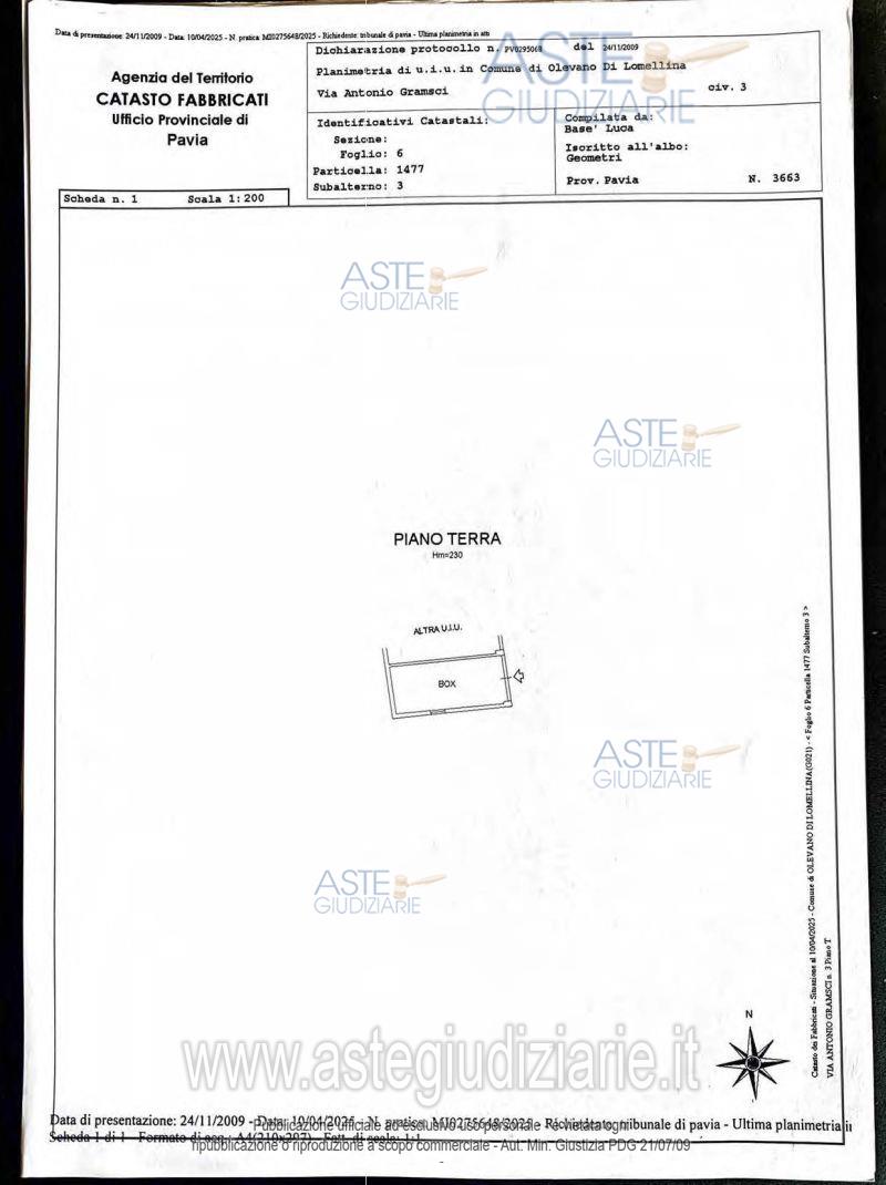 Planimetria del bene