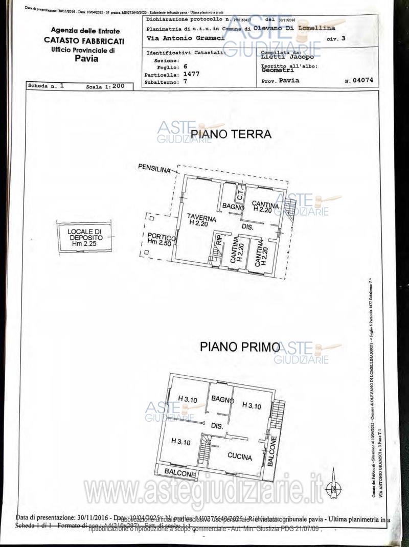 Planimetria del bene