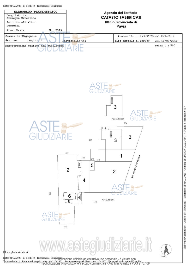 Planimetria del bene