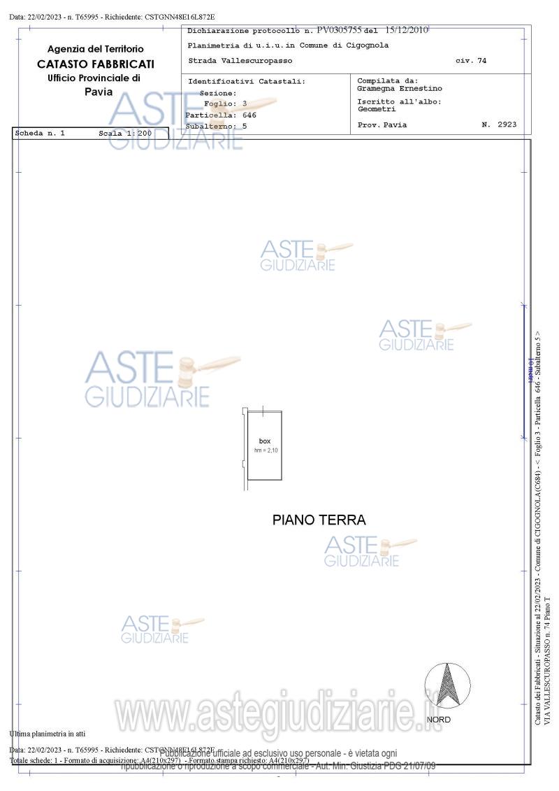 Planimetria del bene