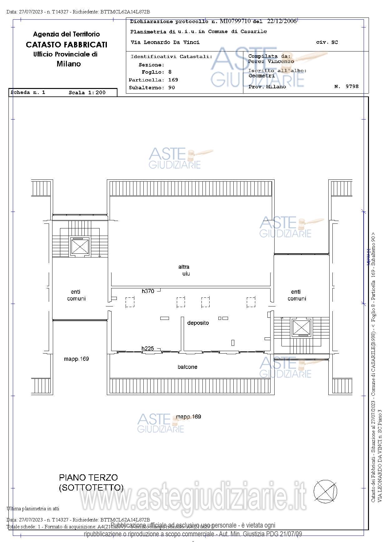 Planimetria del bene