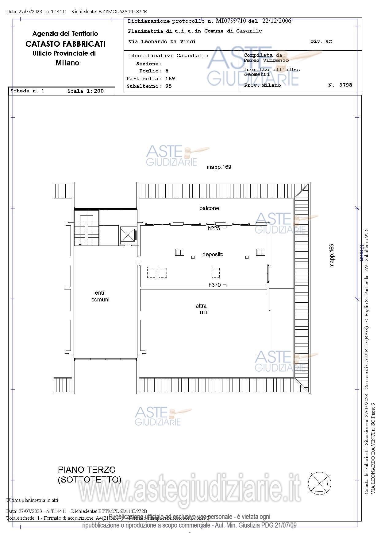 Planimetria del bene