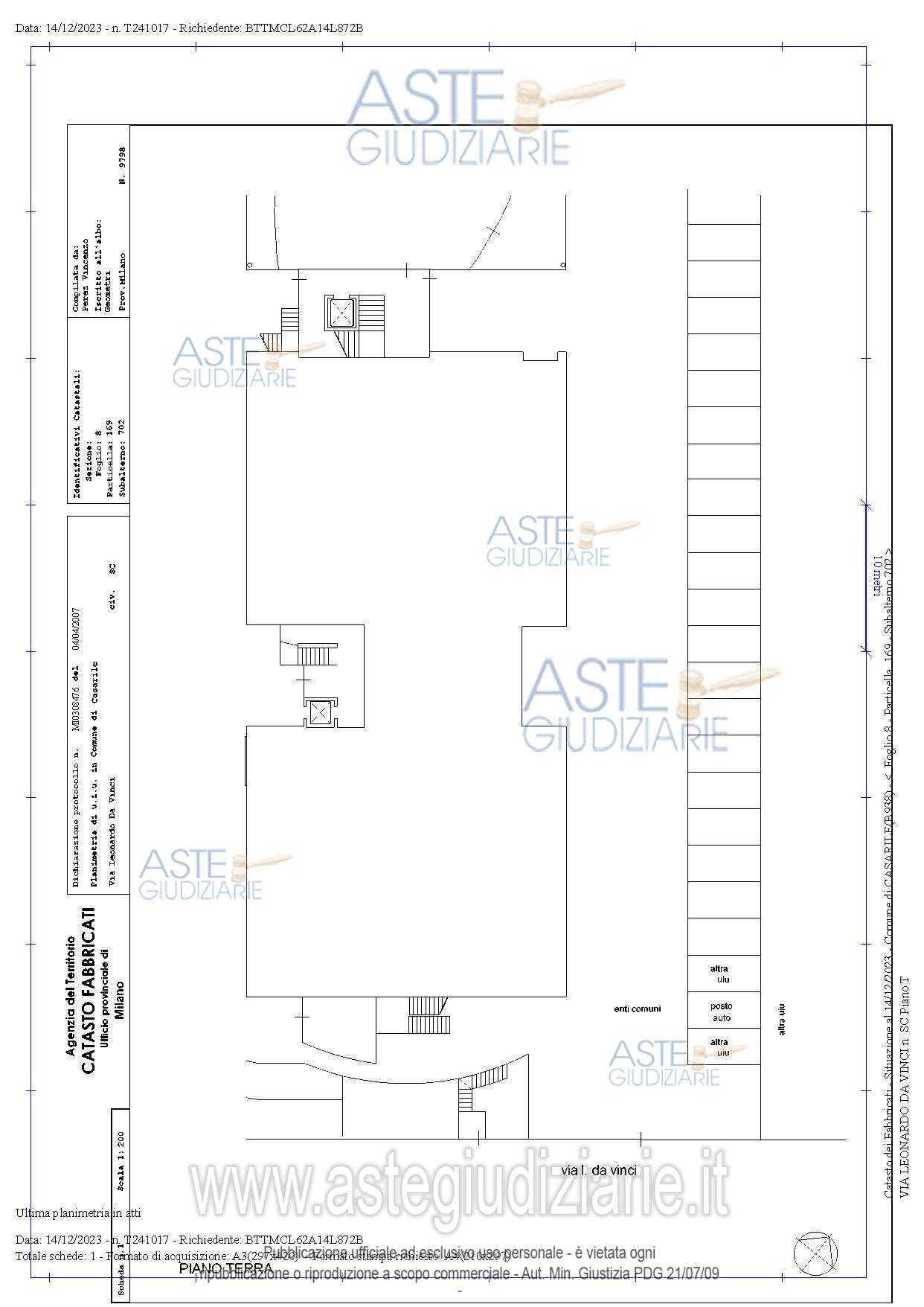 Planimetria del bene