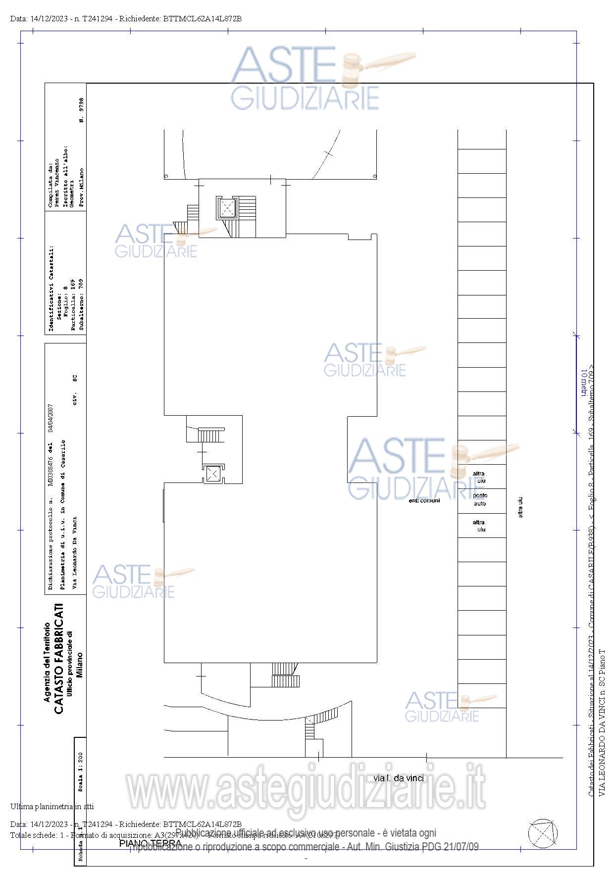 Planimetria del bene