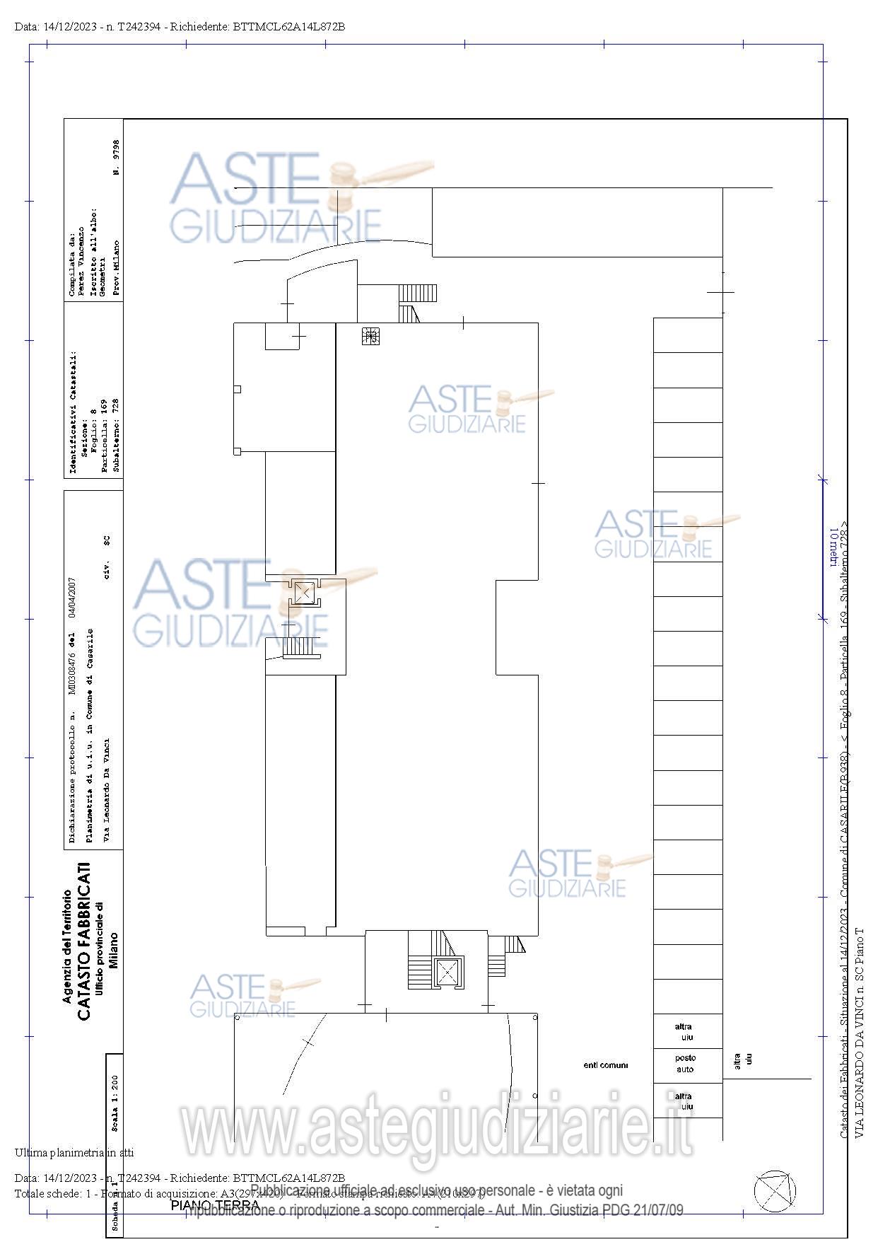 Planimetria del bene