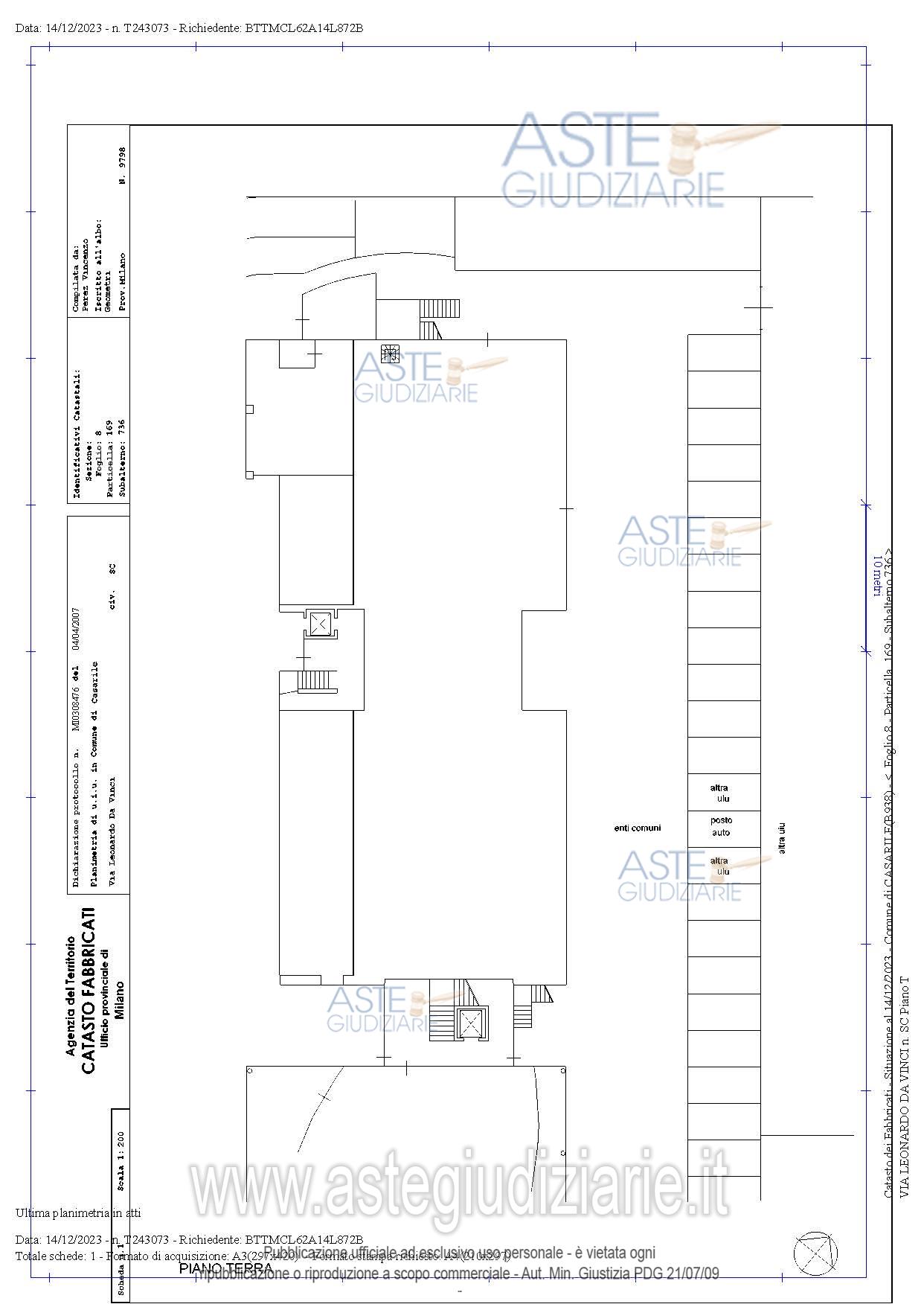 Planimetria del bene