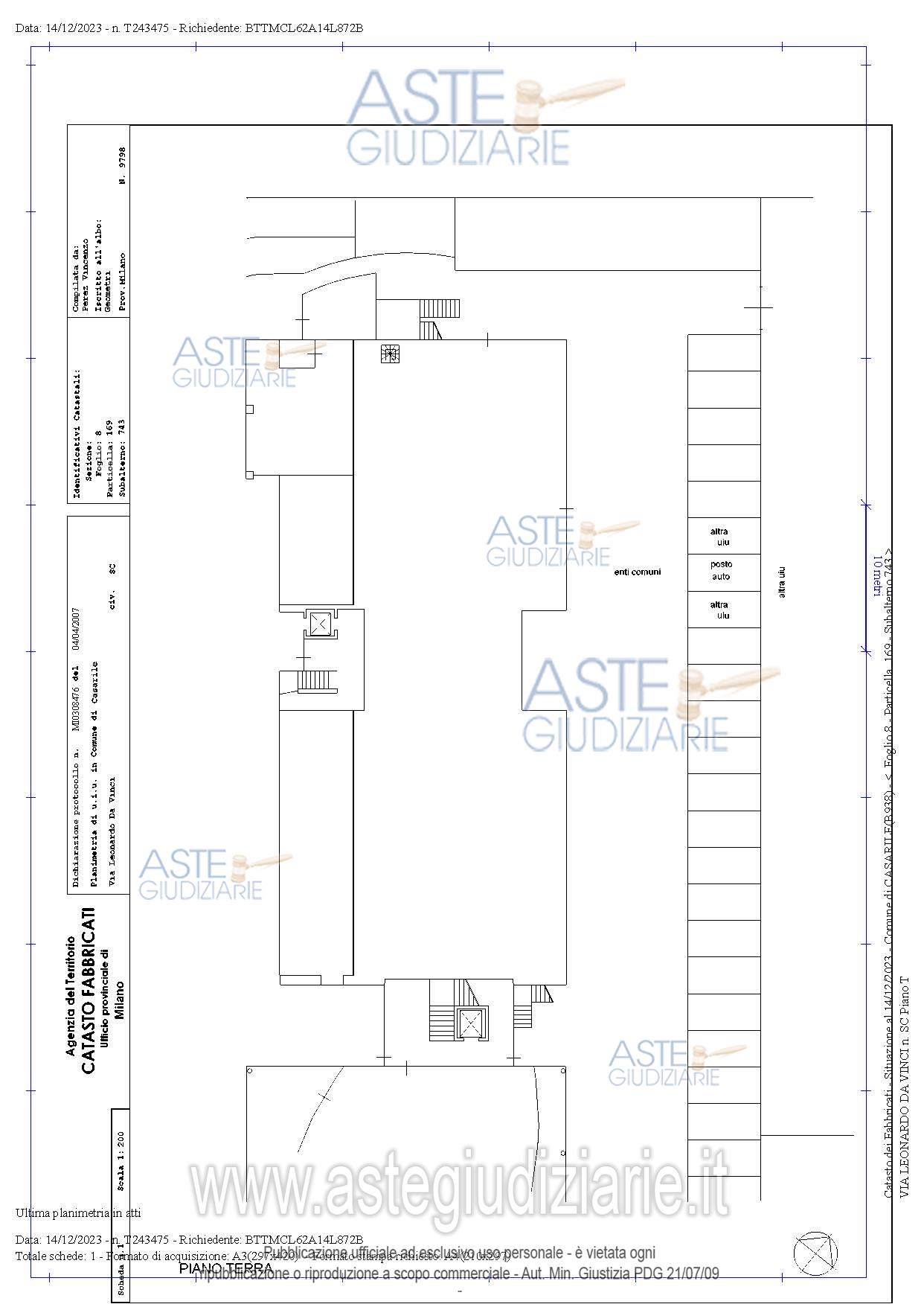 Planimetria del bene