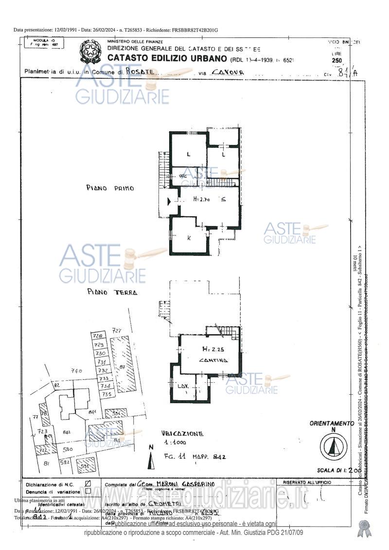 Planimetria del bene