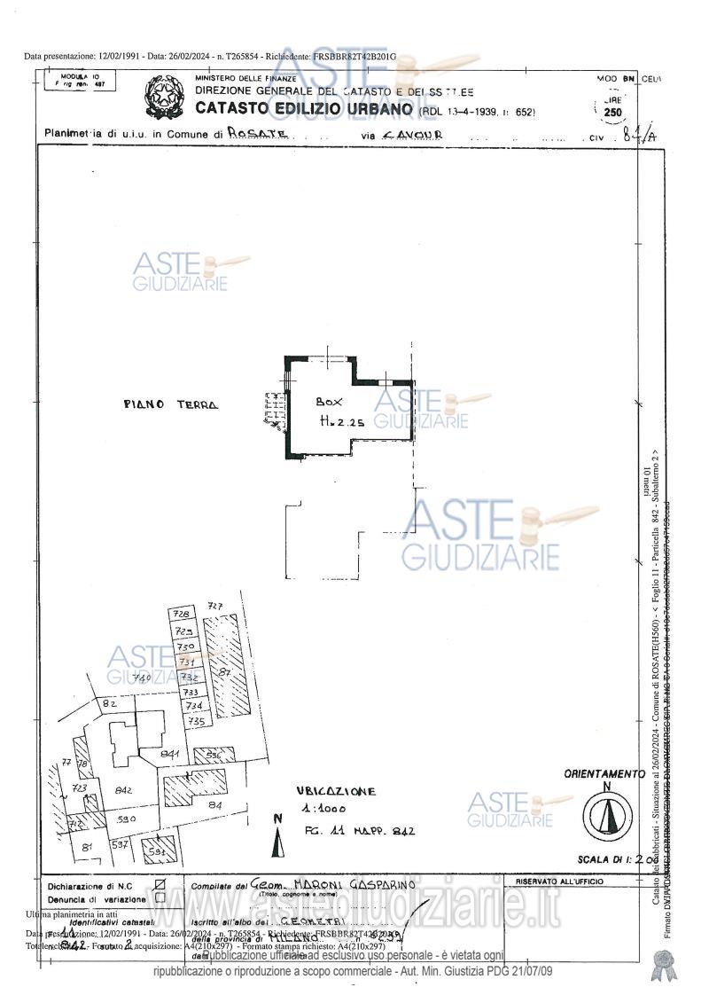 Planimetria del bene