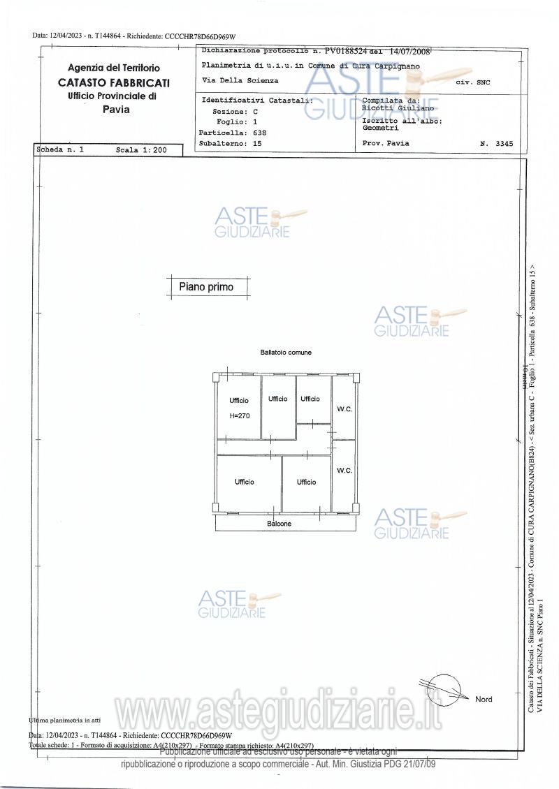 Planimetria del bene