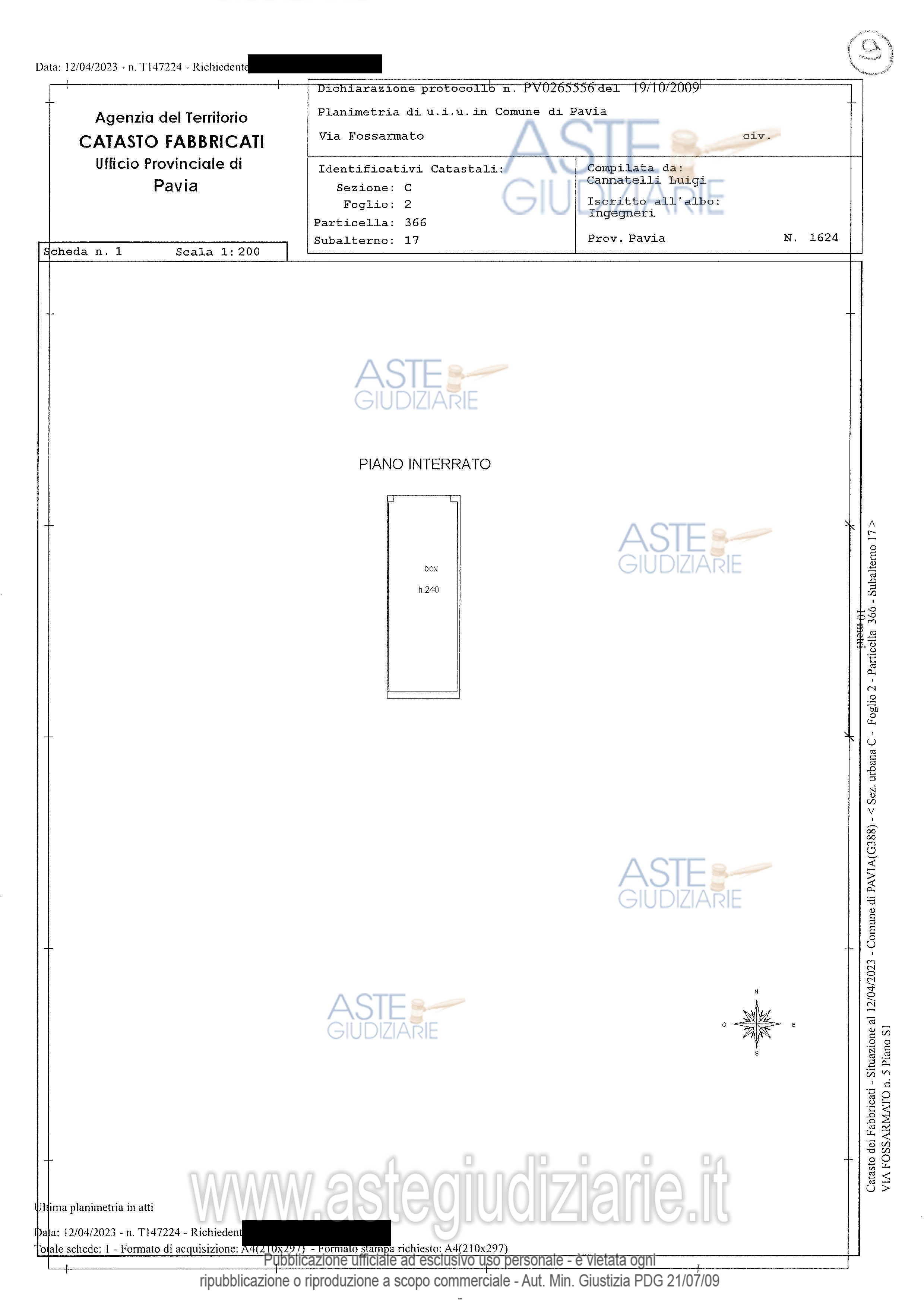 Planimetria del bene