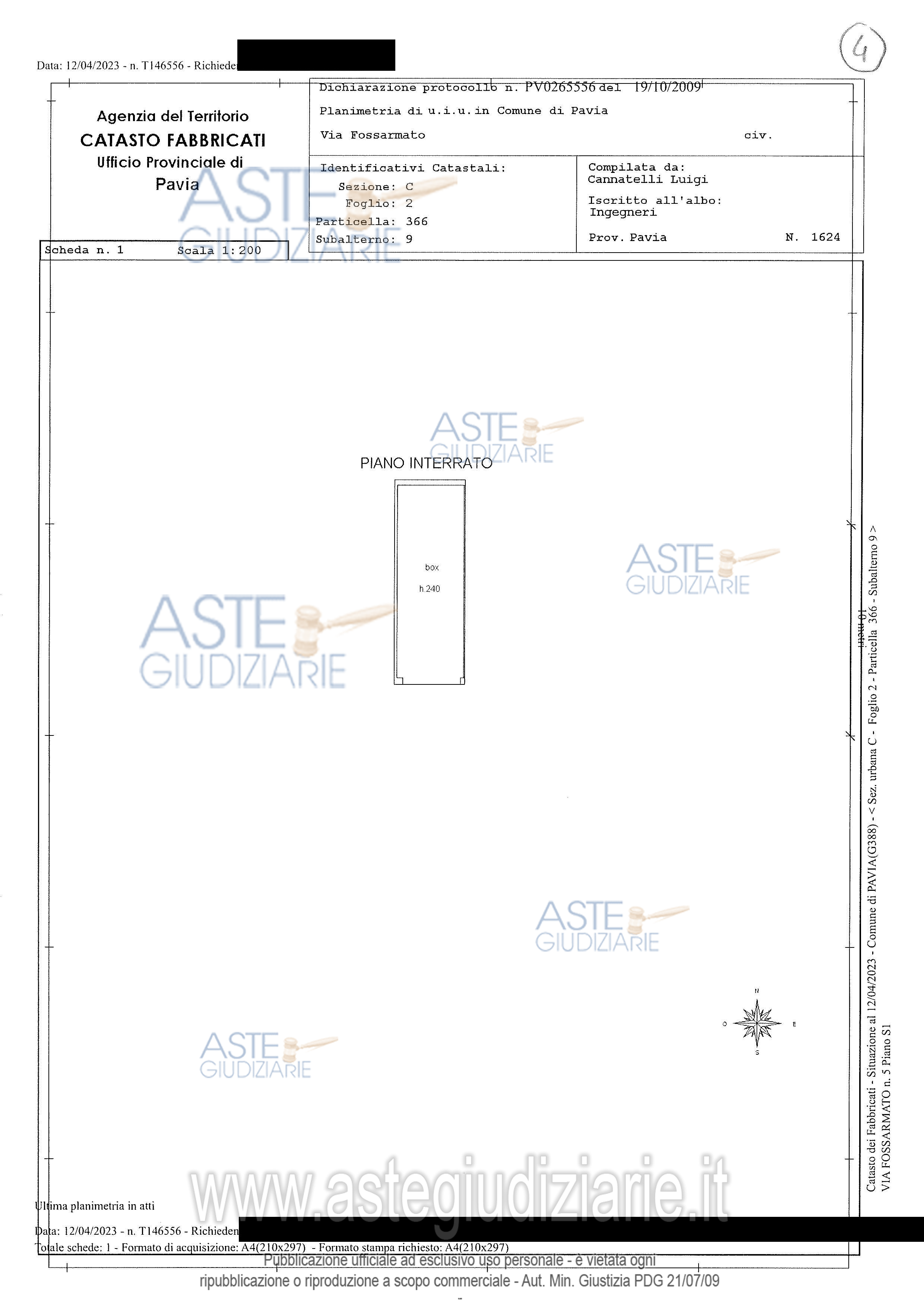 Planimetria del bene
