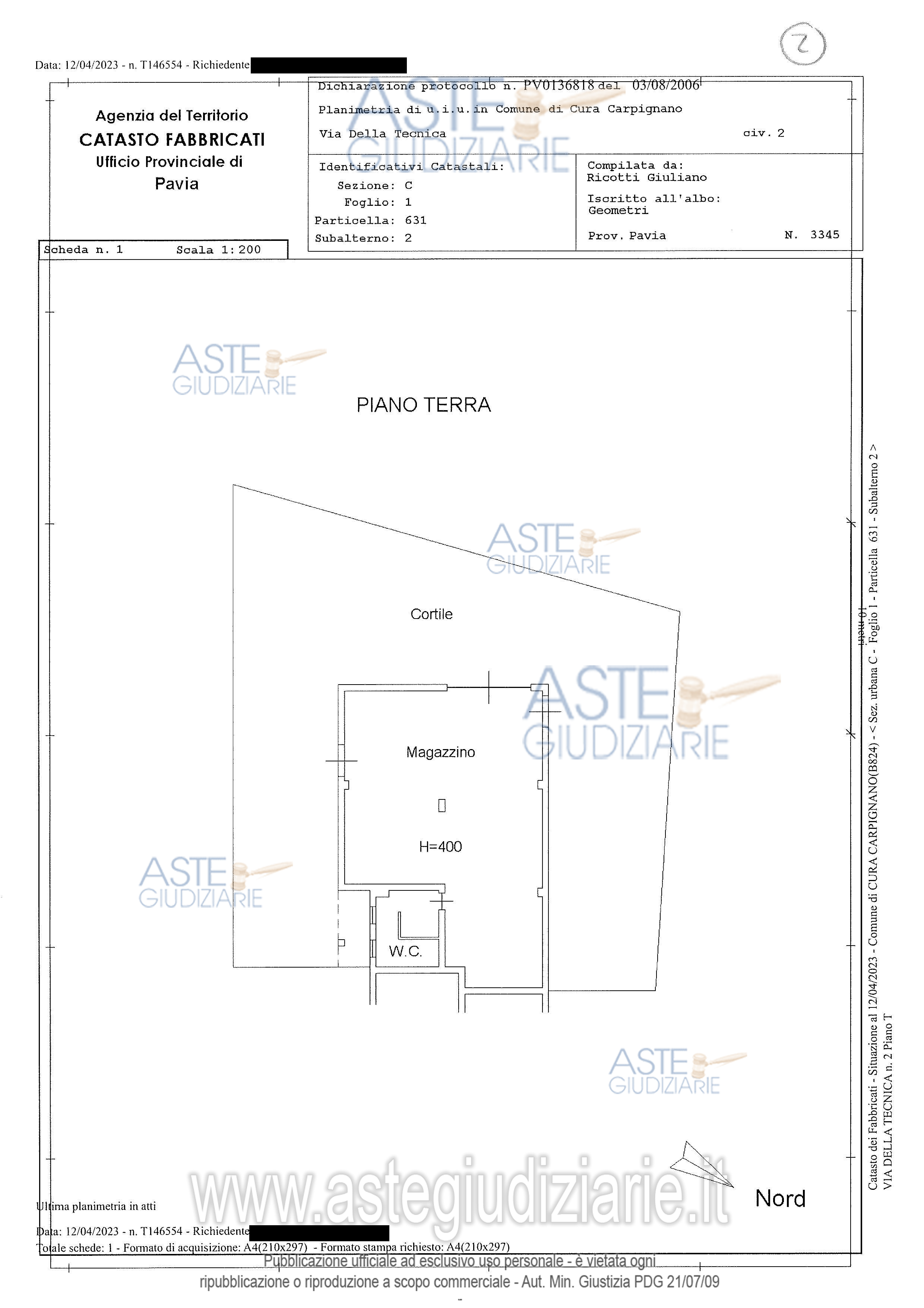 Planimetria del bene