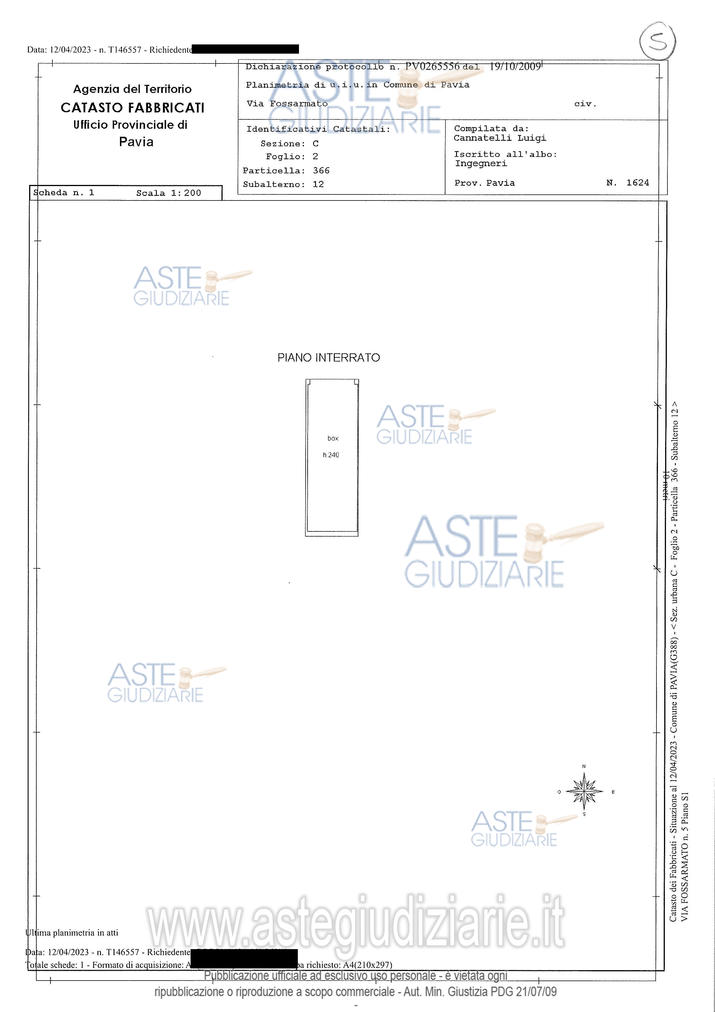 Planimetria del bene