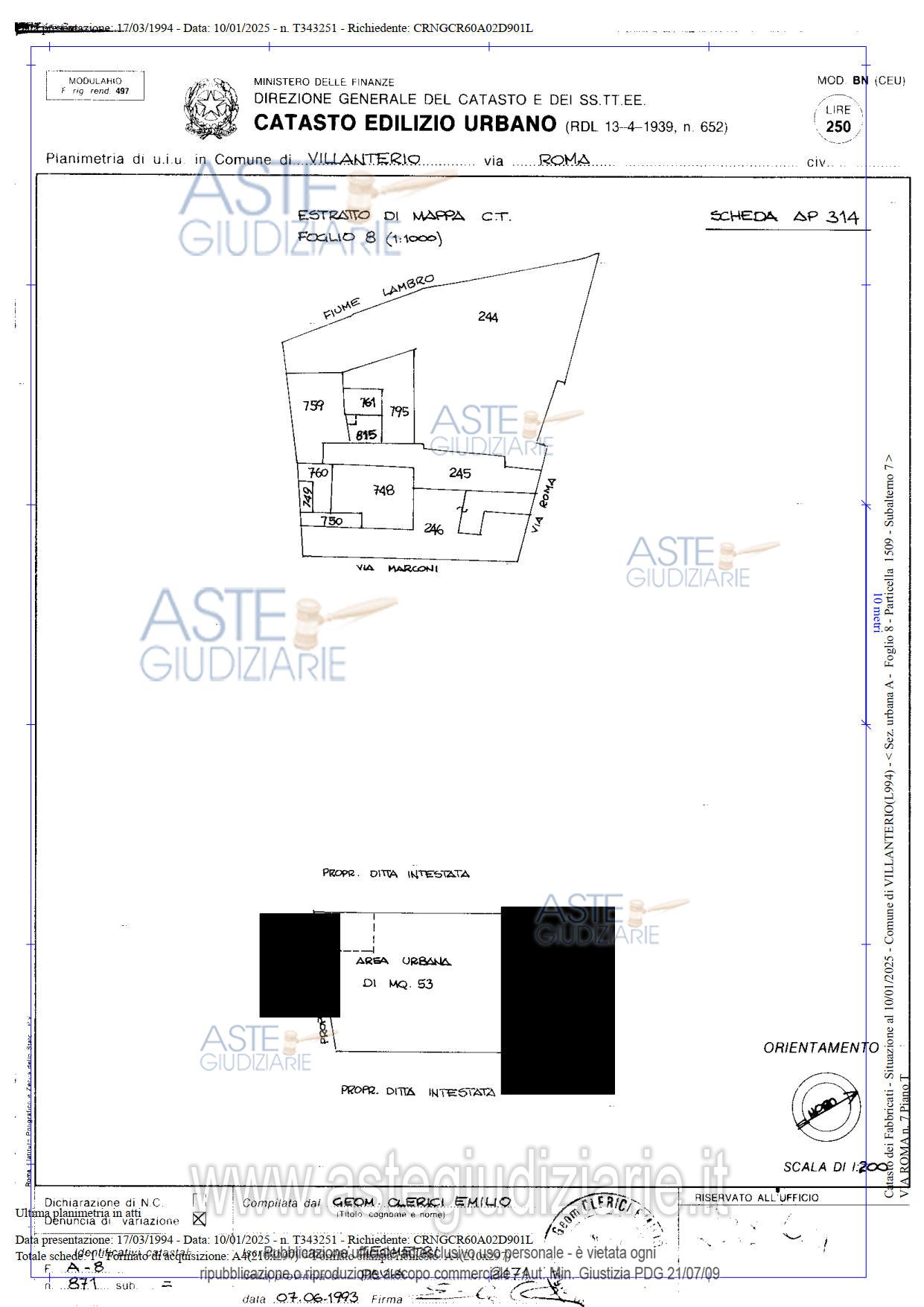 Planimetria del bene