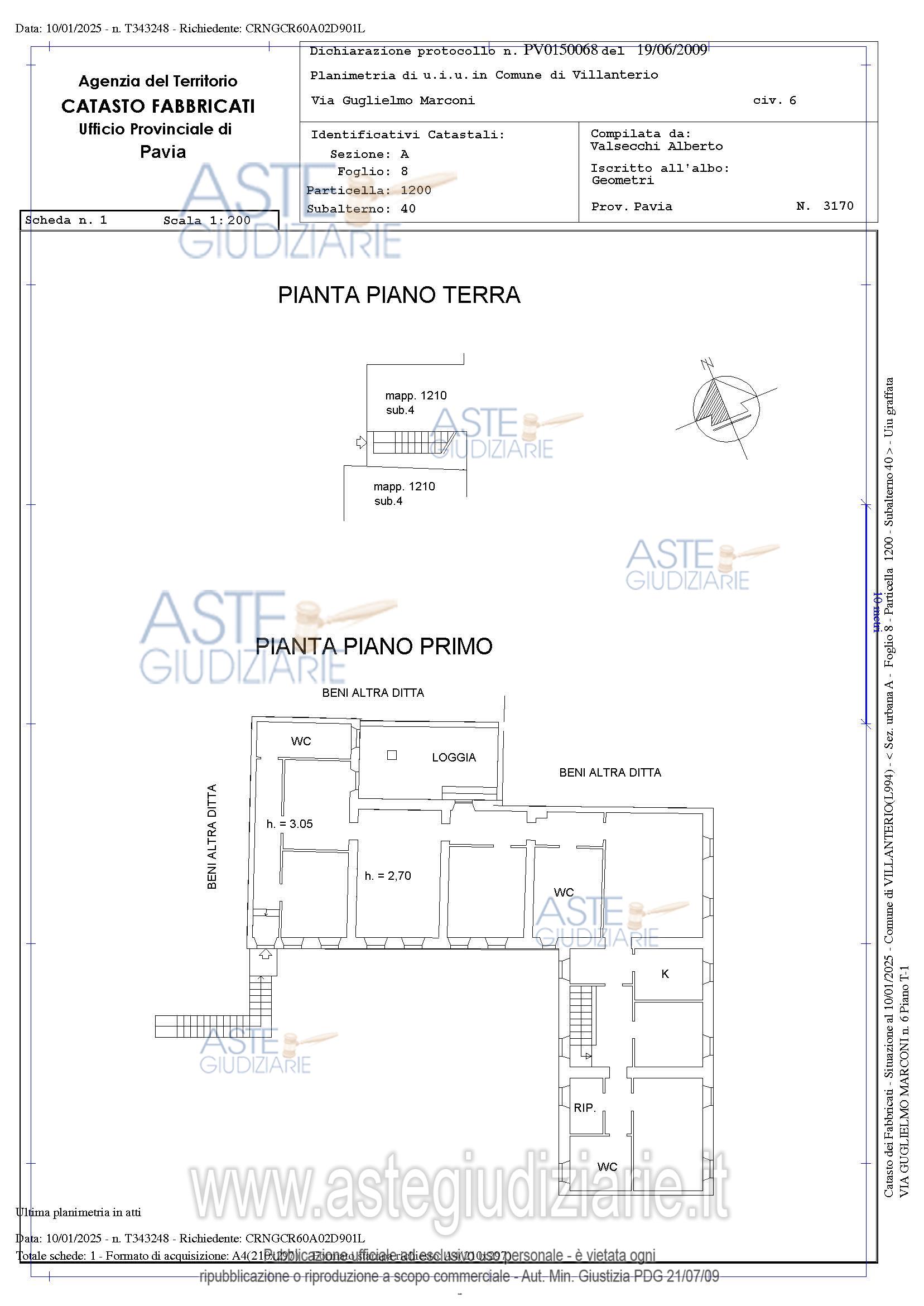Planimetria del bene