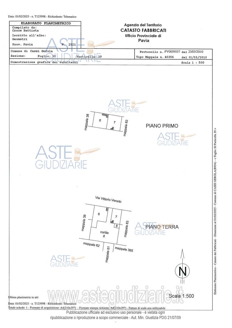 Planimetria del bene