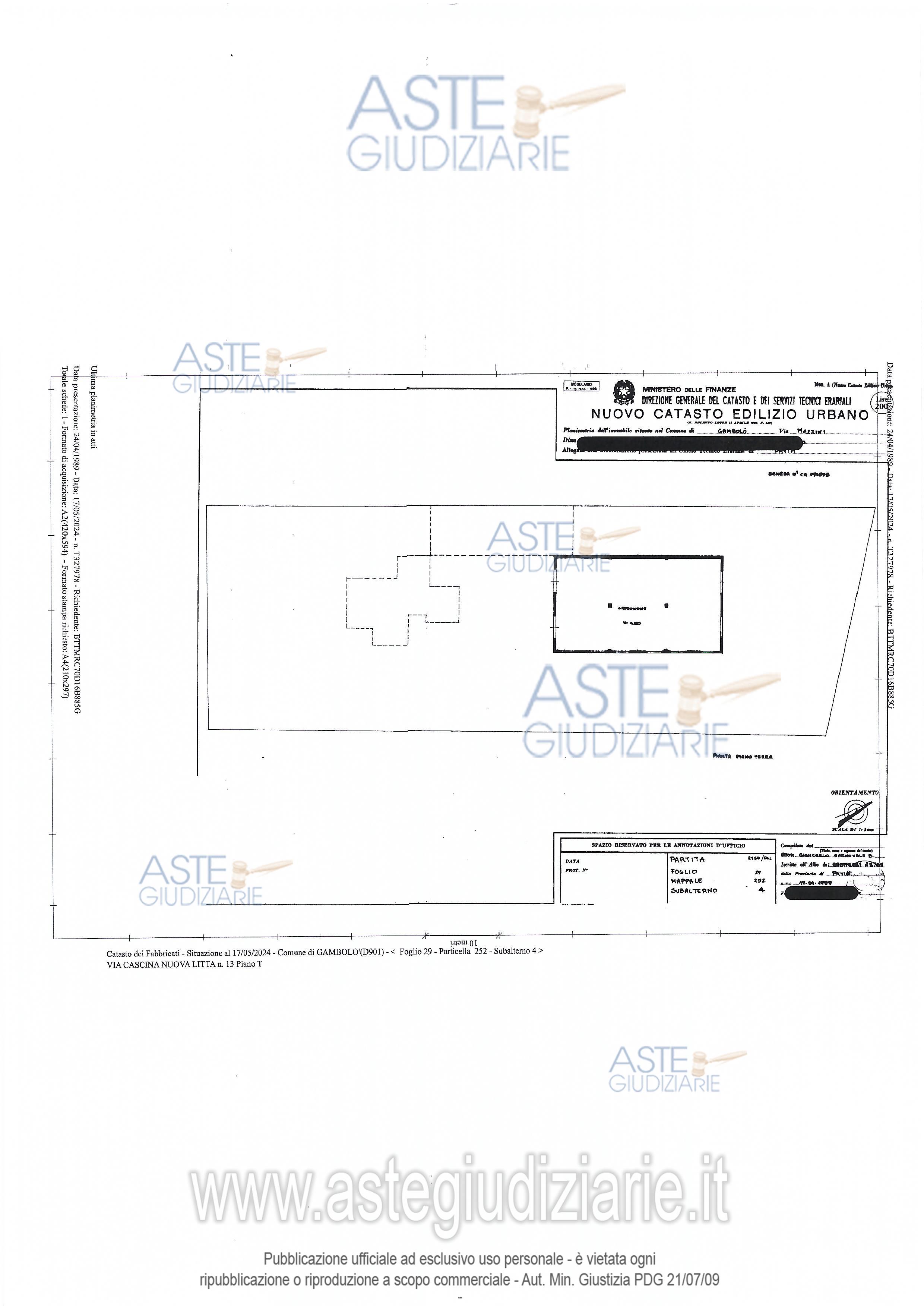 Planimetria del bene