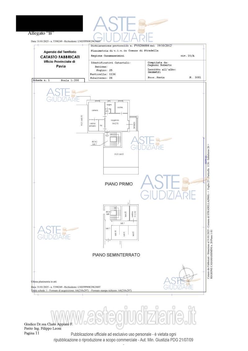 Planimetria del bene