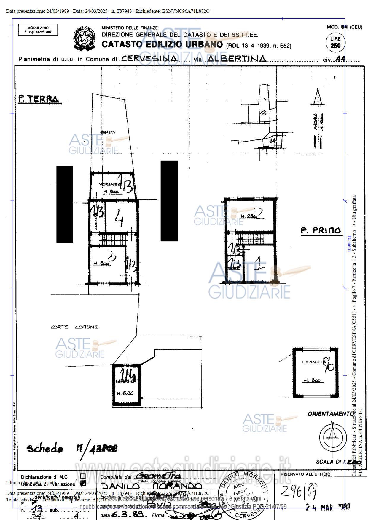 Planimetria del bene