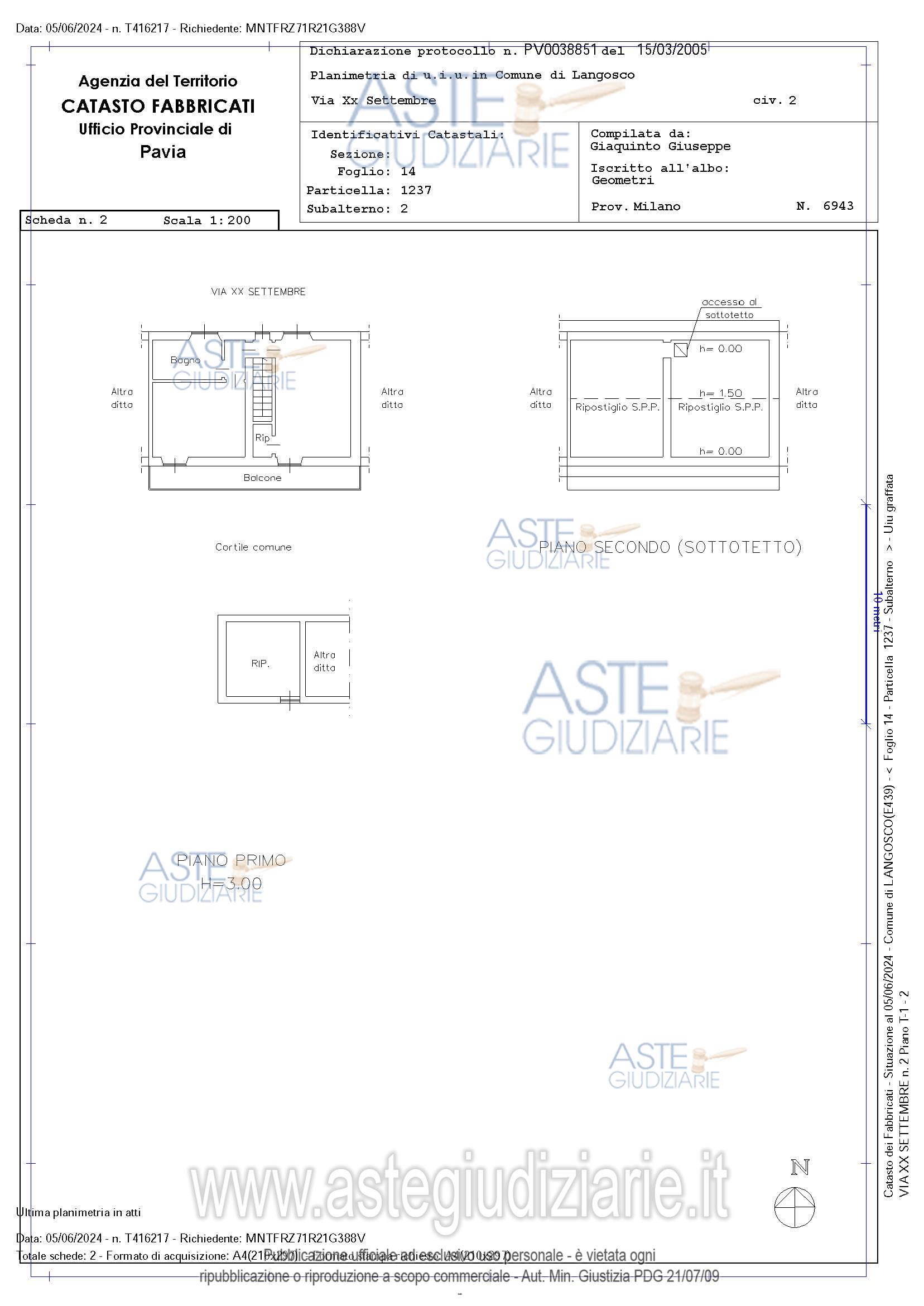 Planimetria del bene