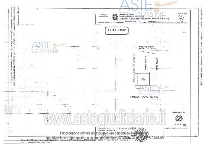 Planimetria del bene