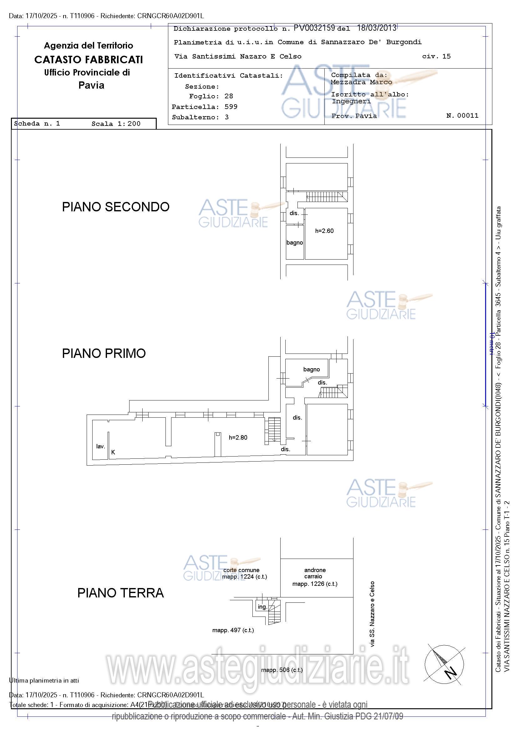 Planimetria del bene