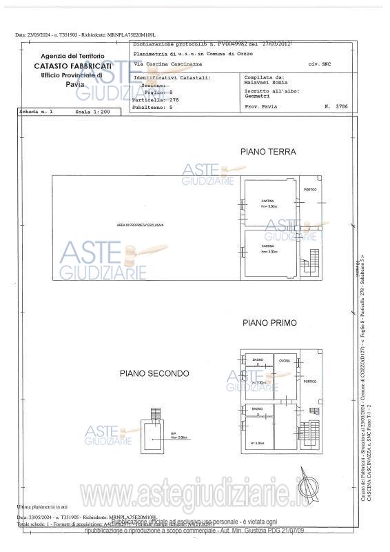 Planimetria del bene