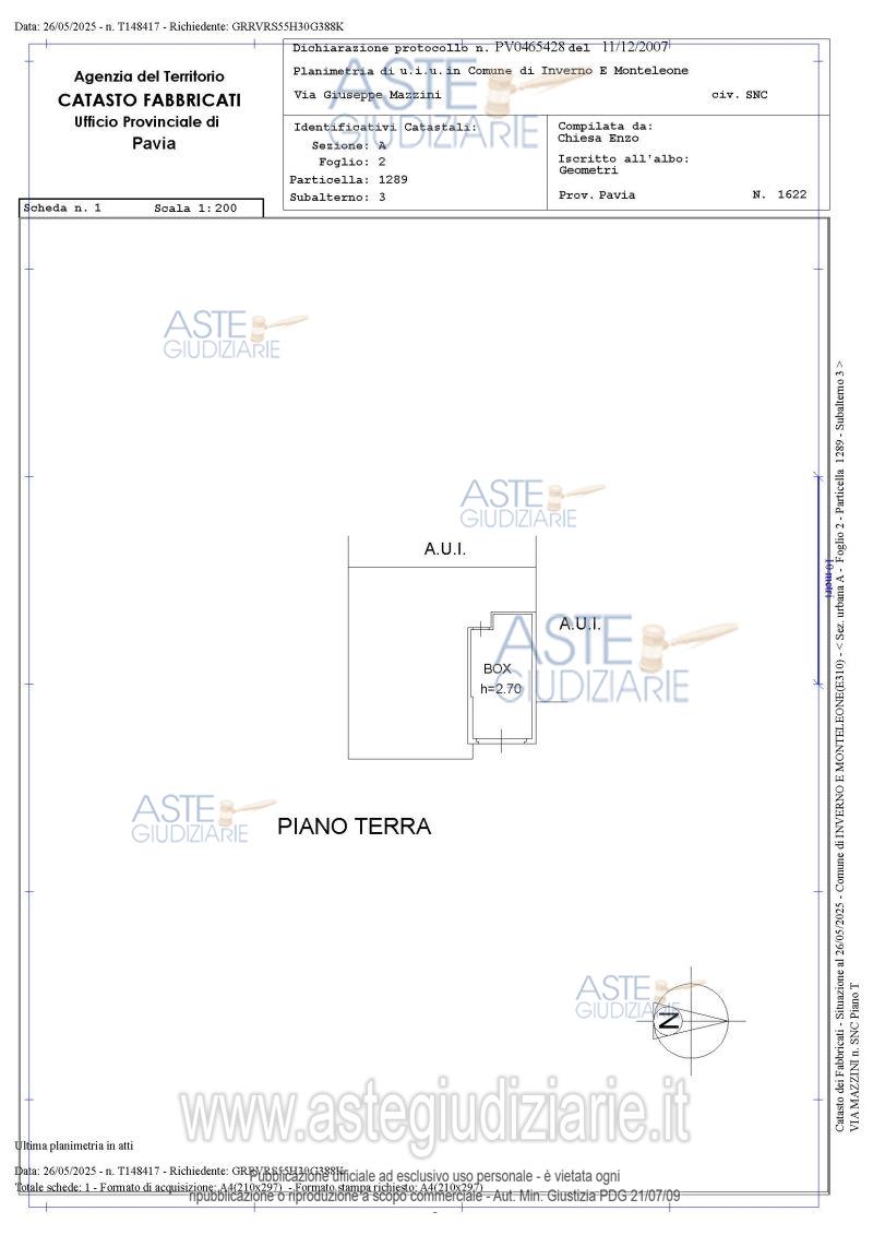 Planimetria del bene