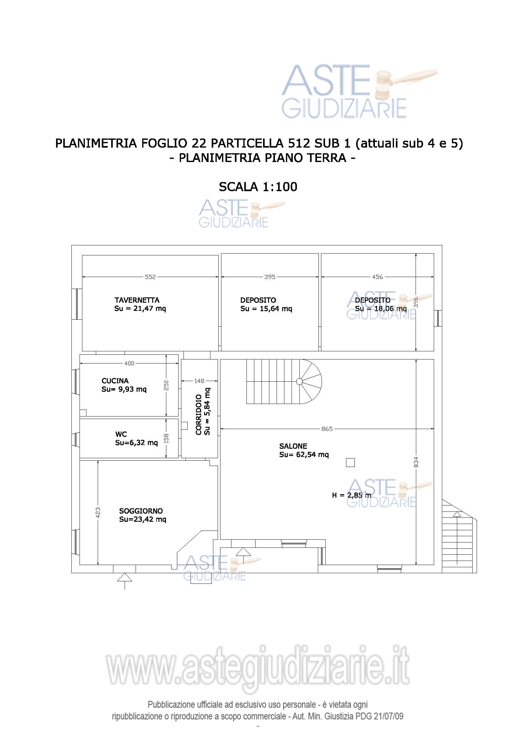 Planimetria del bene