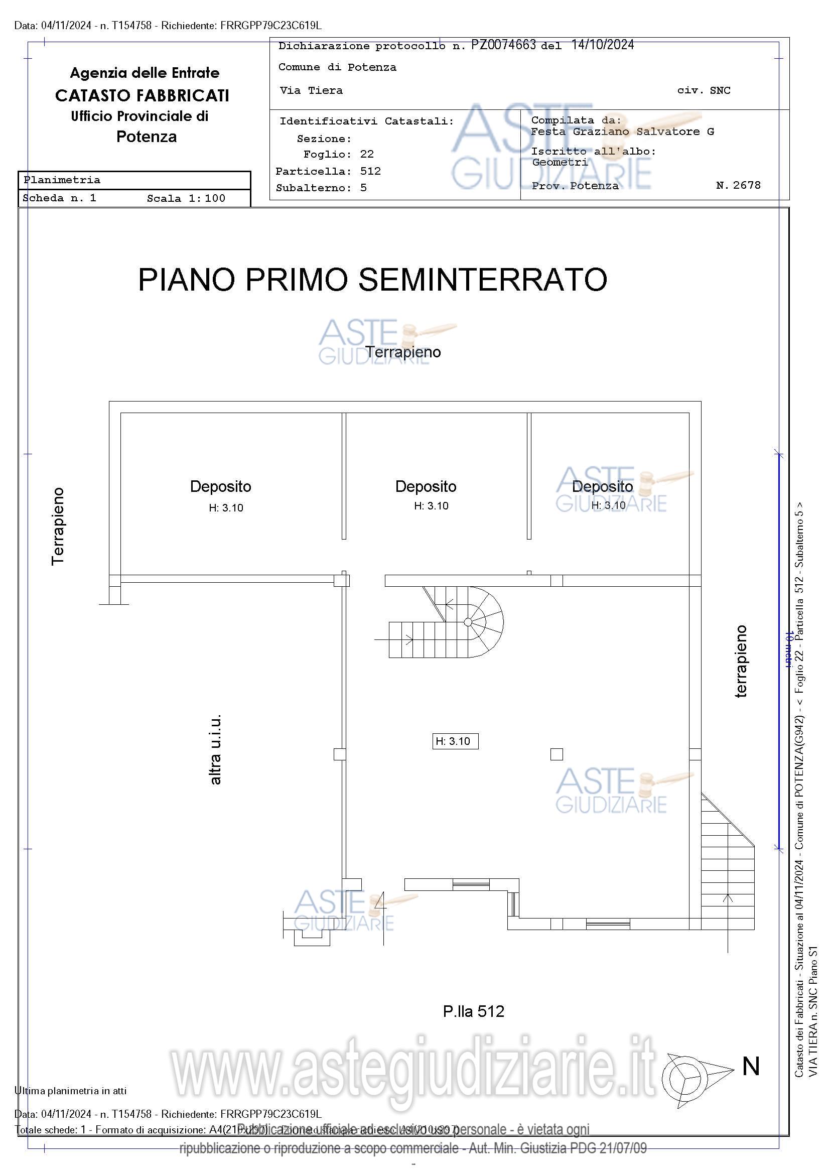 Planimetria del bene